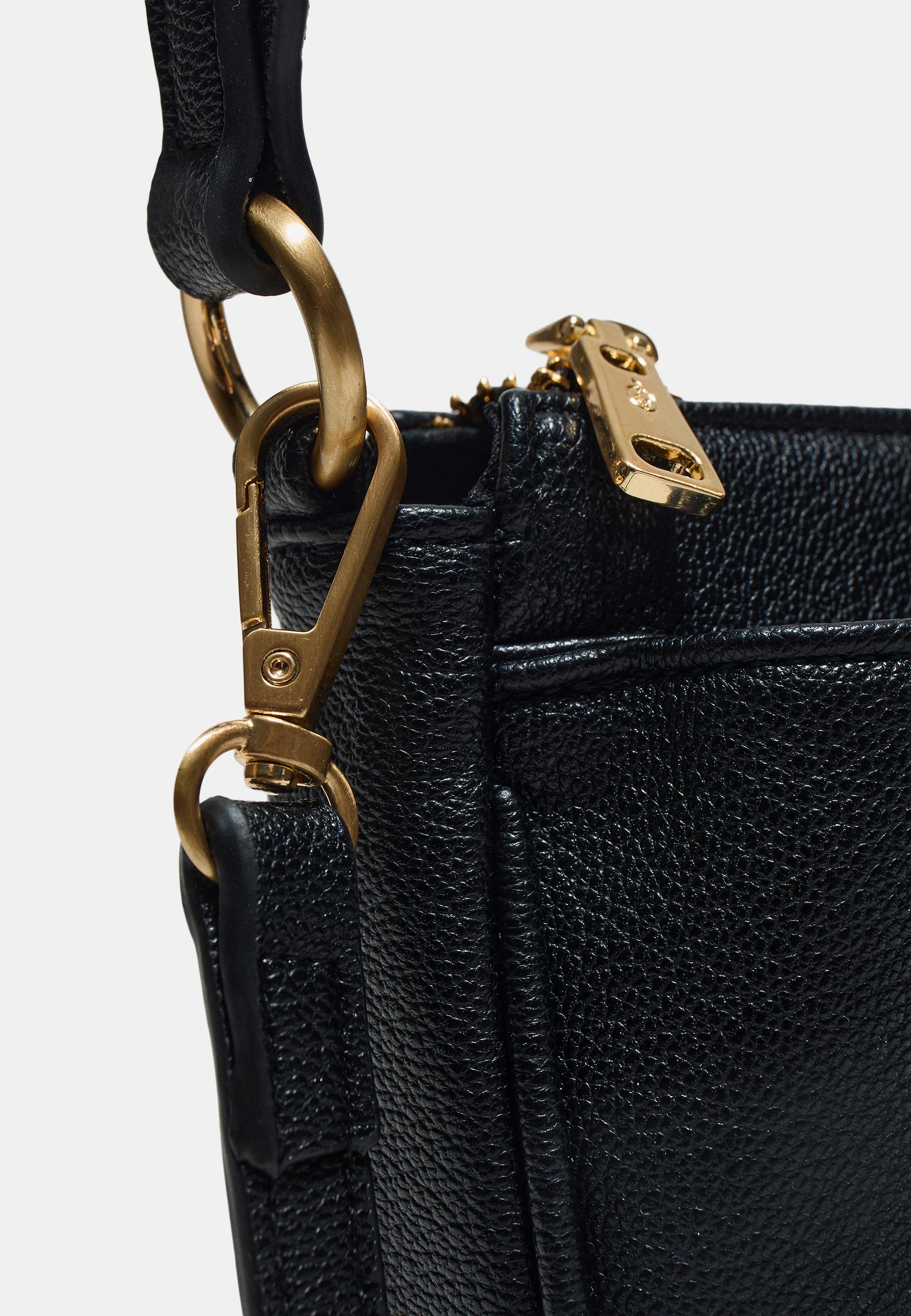 Crossbody shoulder bag with closure — Black