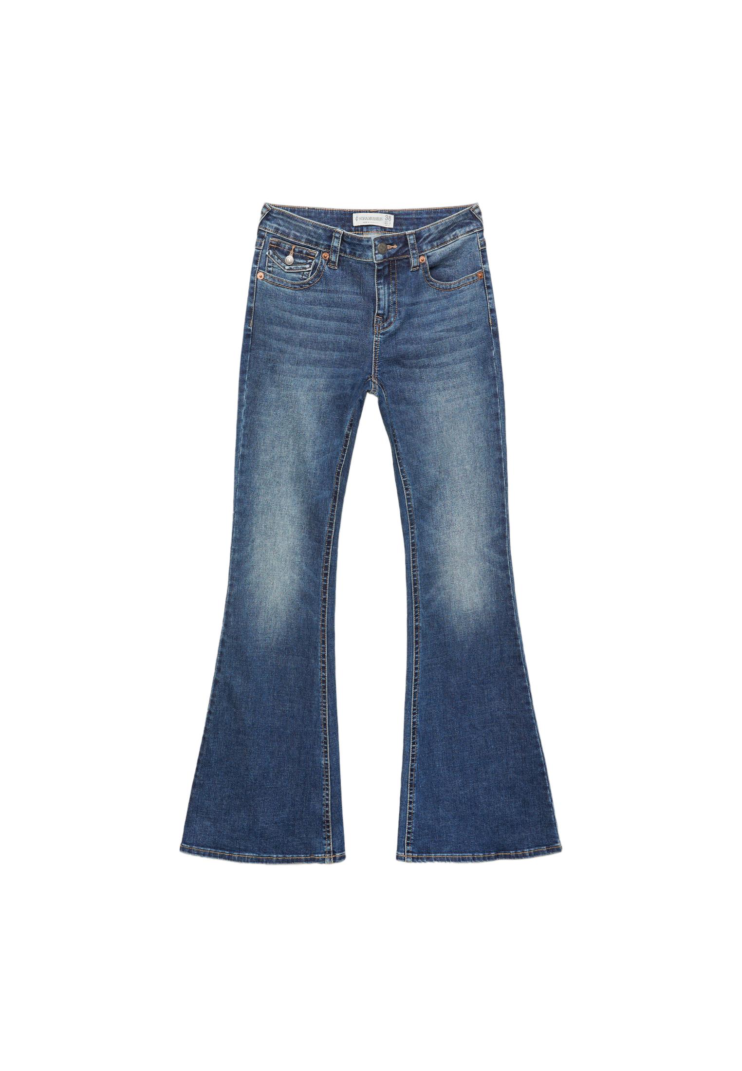 D04 low rise flared jeans — MEDIUM DENIM WASH