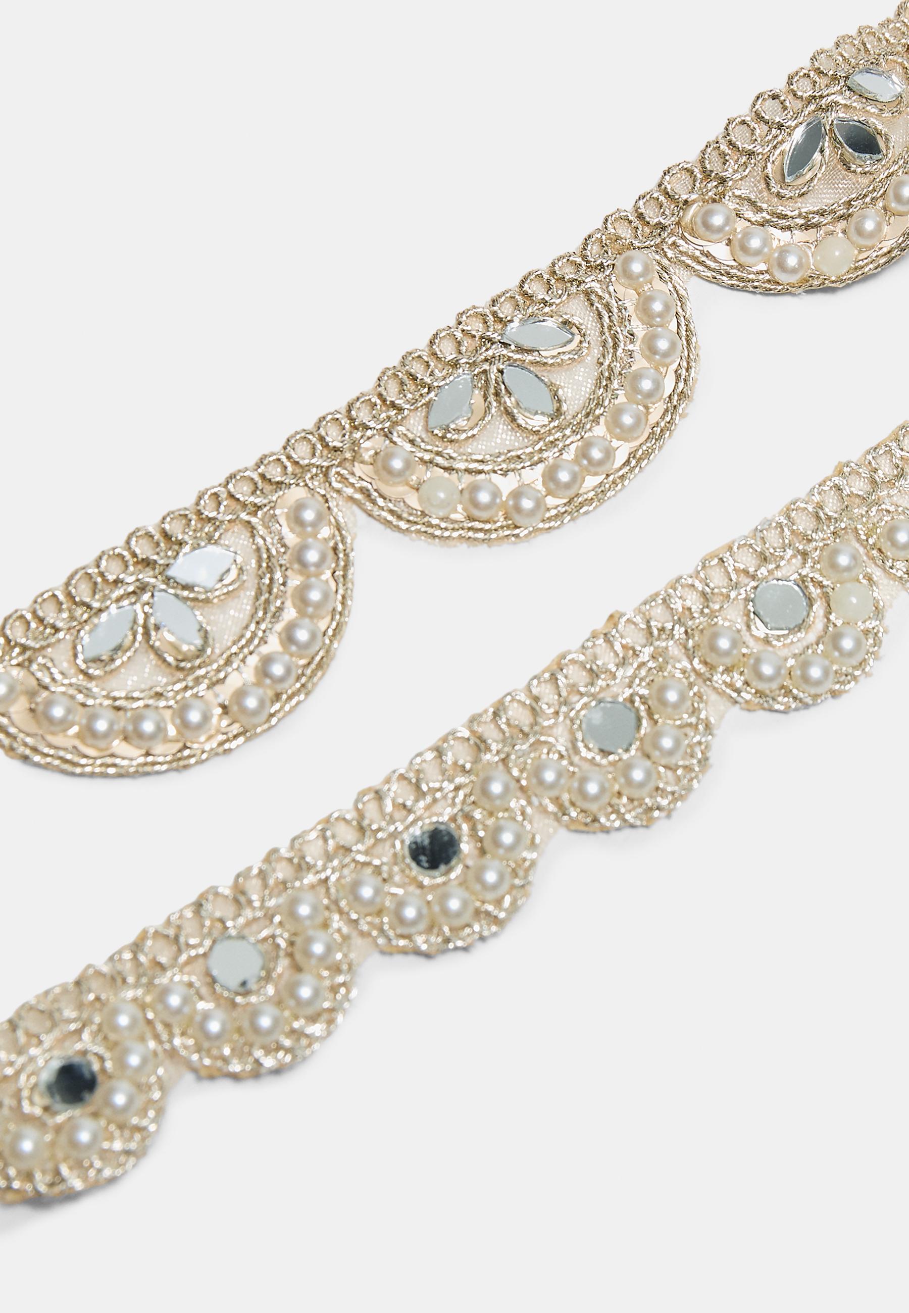 Set of 2 mirror choker necklaces — Gold