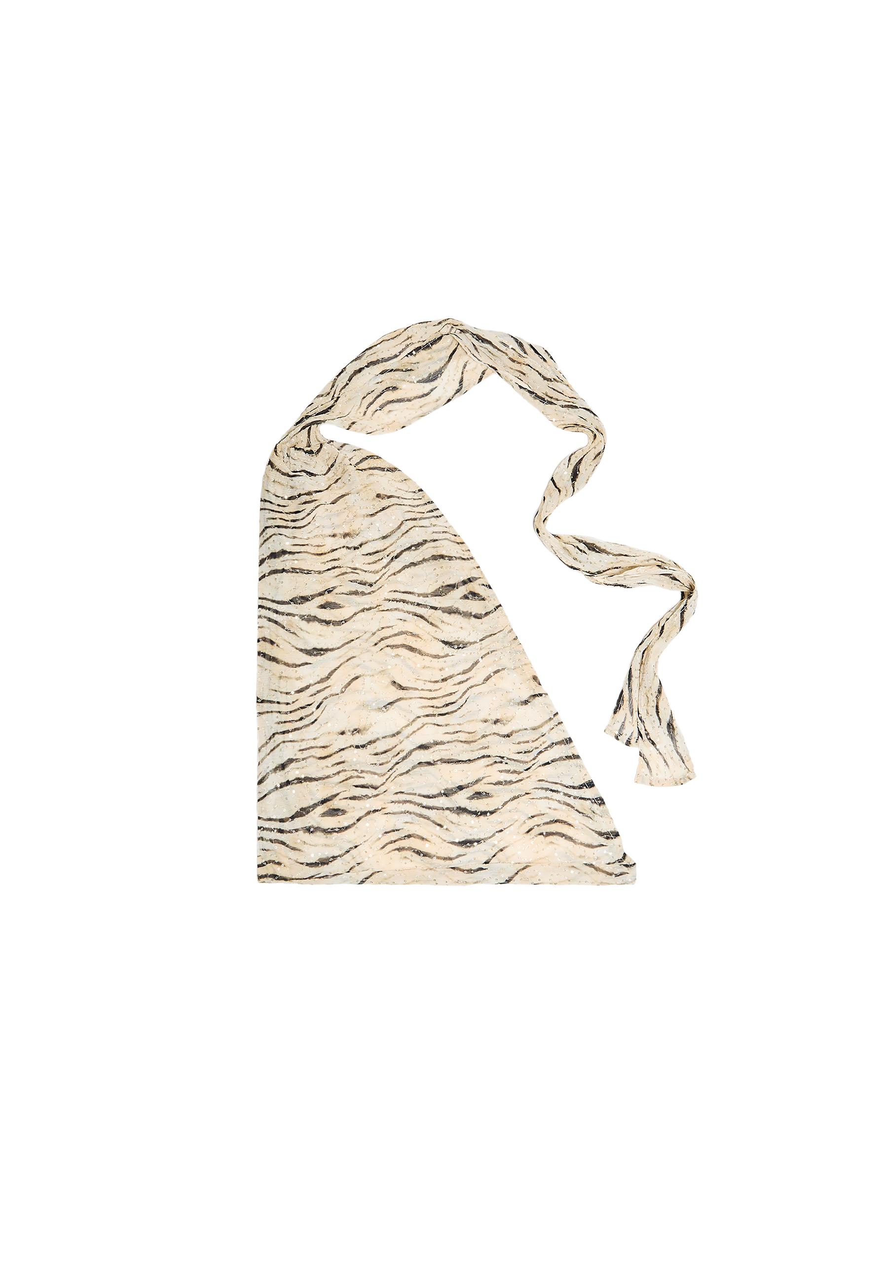 Zebra print pareo scarf — Ecru