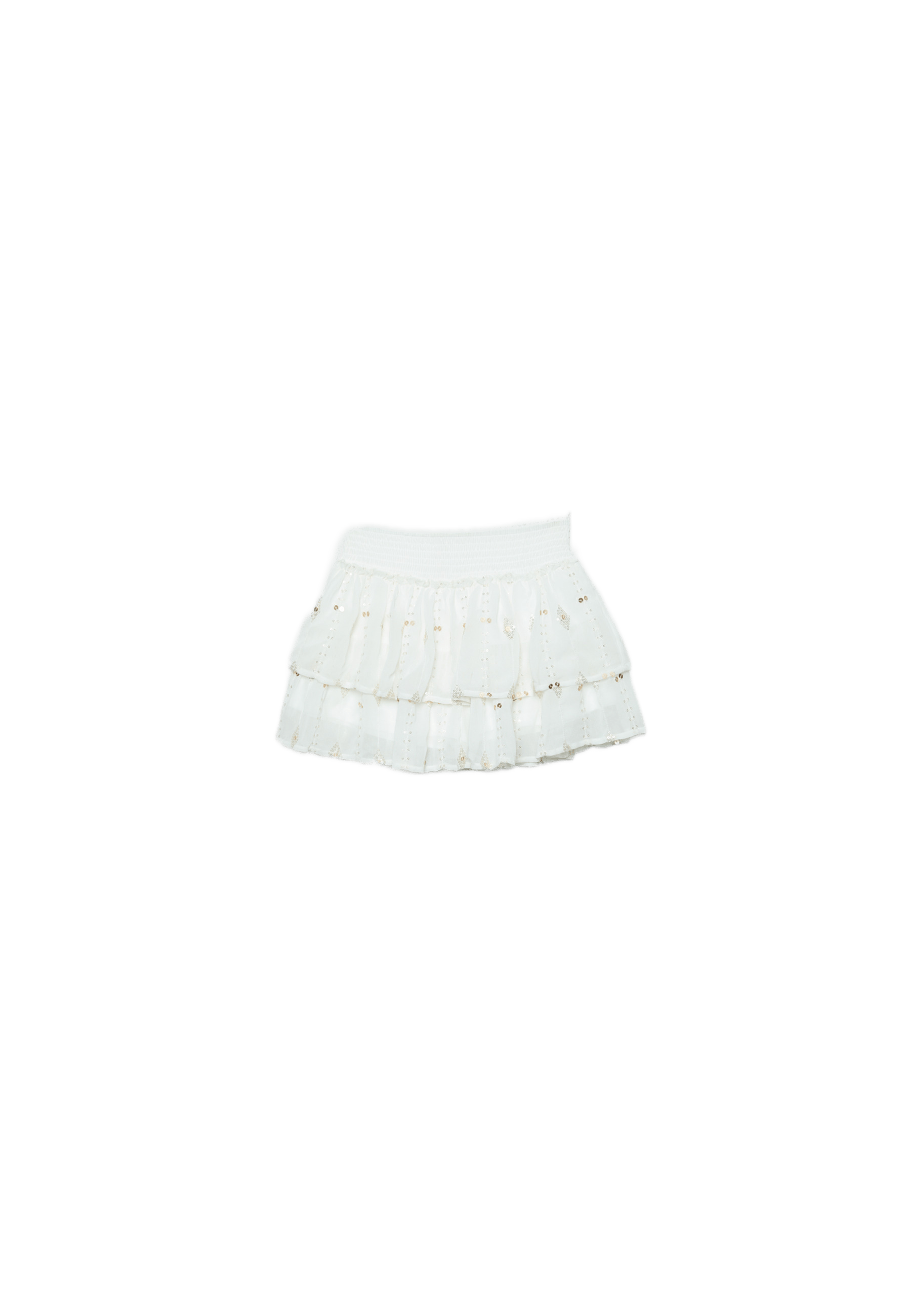 Embroidered mini skirt — Ecru
