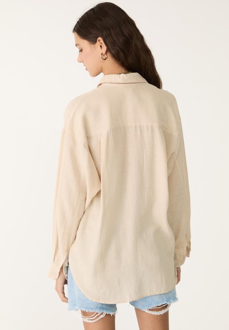 camisa fluida con lino