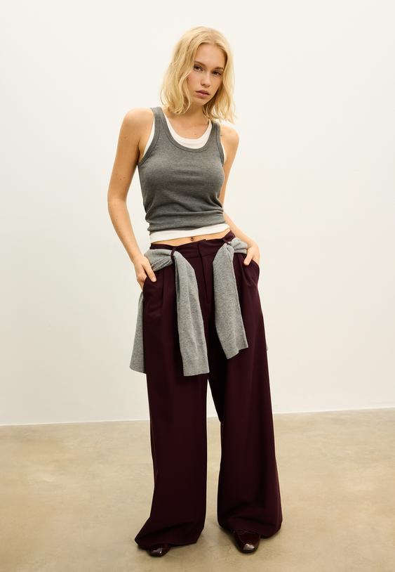 ayarlanabilir super genis paca pantolon