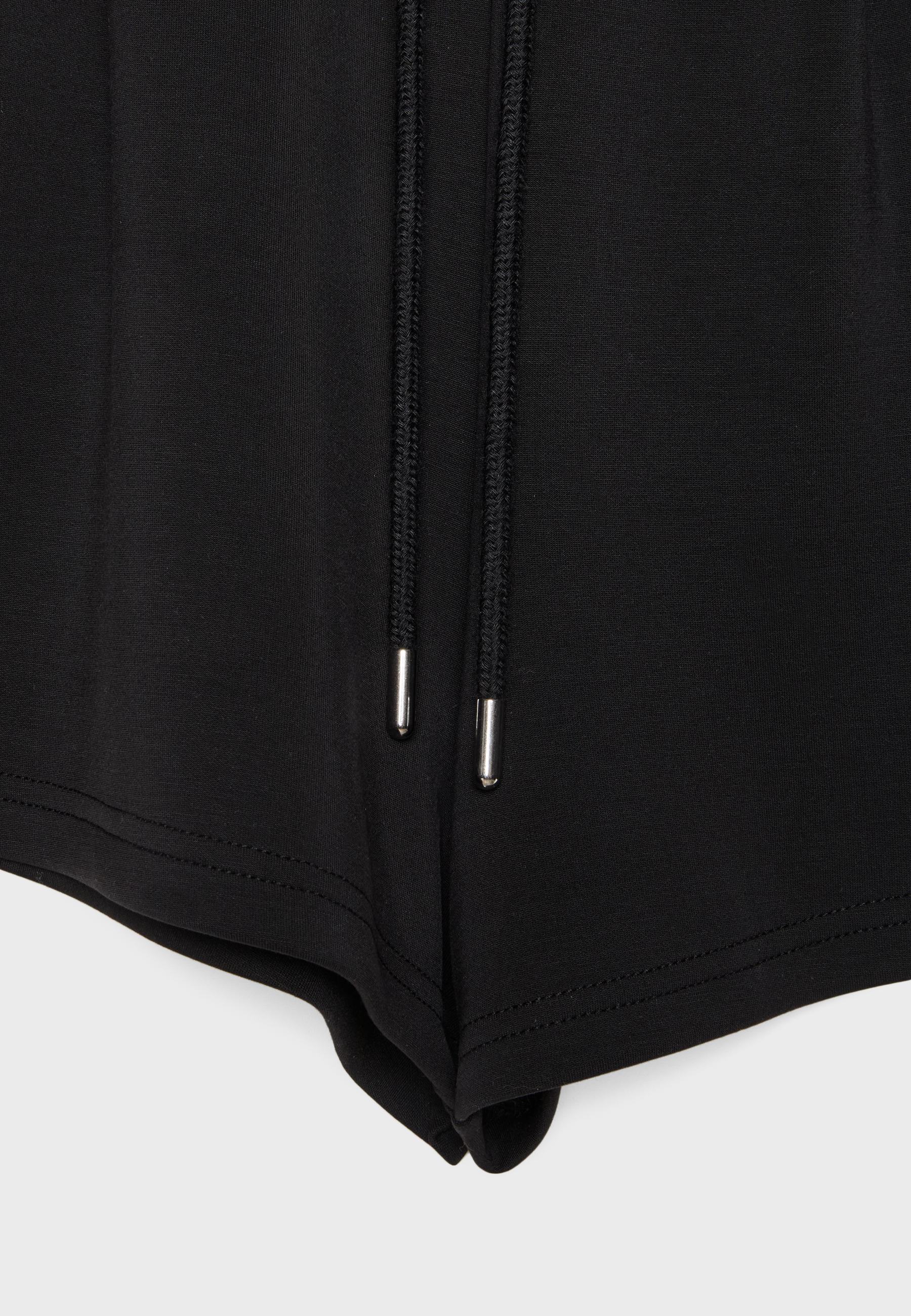 Soft-touch shorts with darts — Black