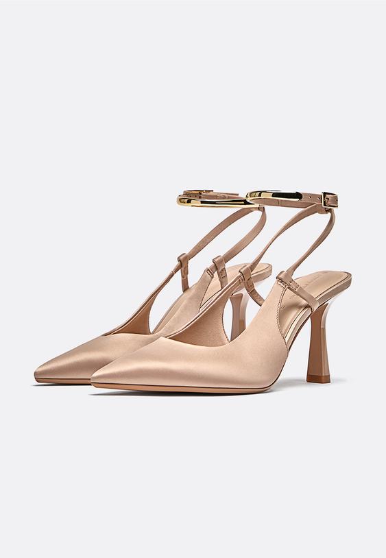 zapatos tacon satinado
