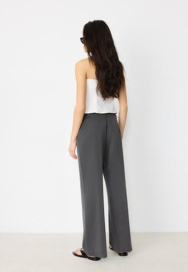 Straight-leg smart trousers — Dark grey 5