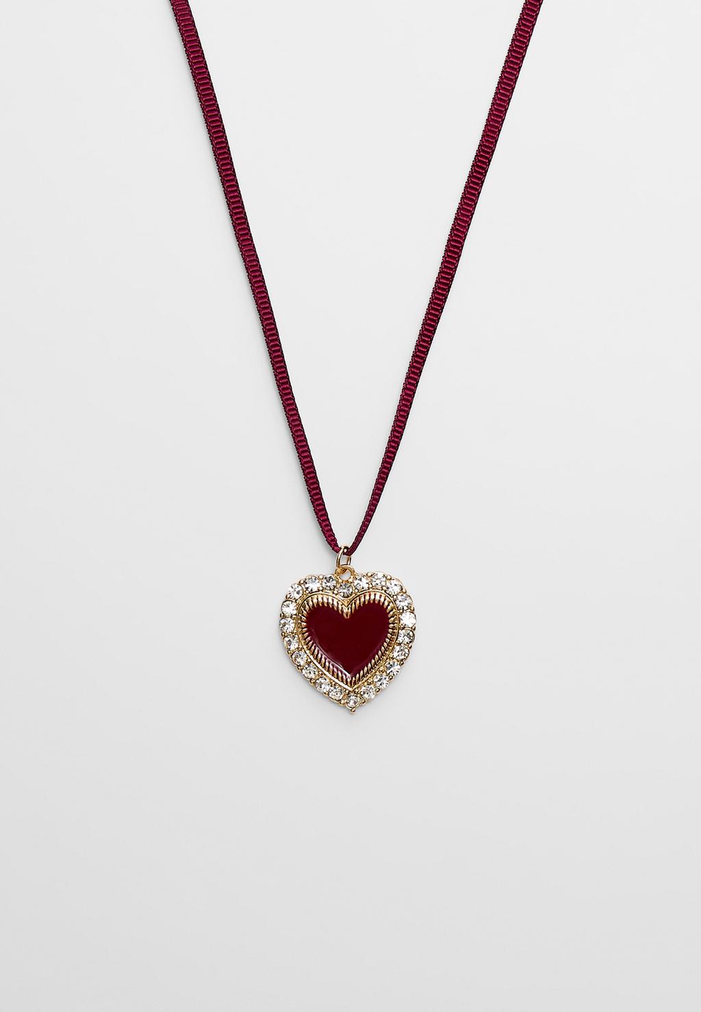 Koord choker ketting met hart