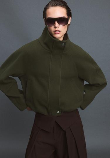 Soft-touch balloon jacket — Khaki 1