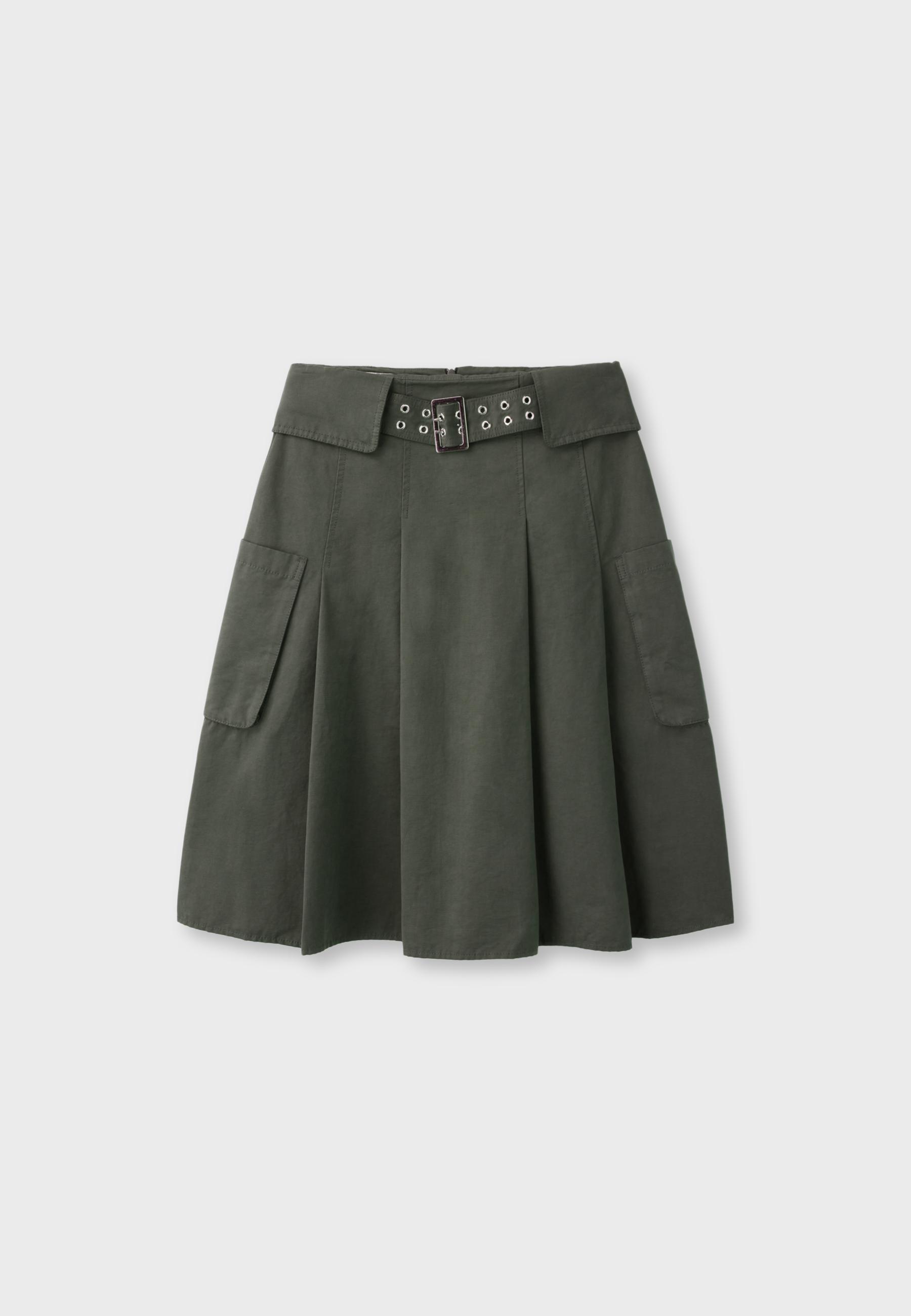 Utility pocket midi skirt — Khaki