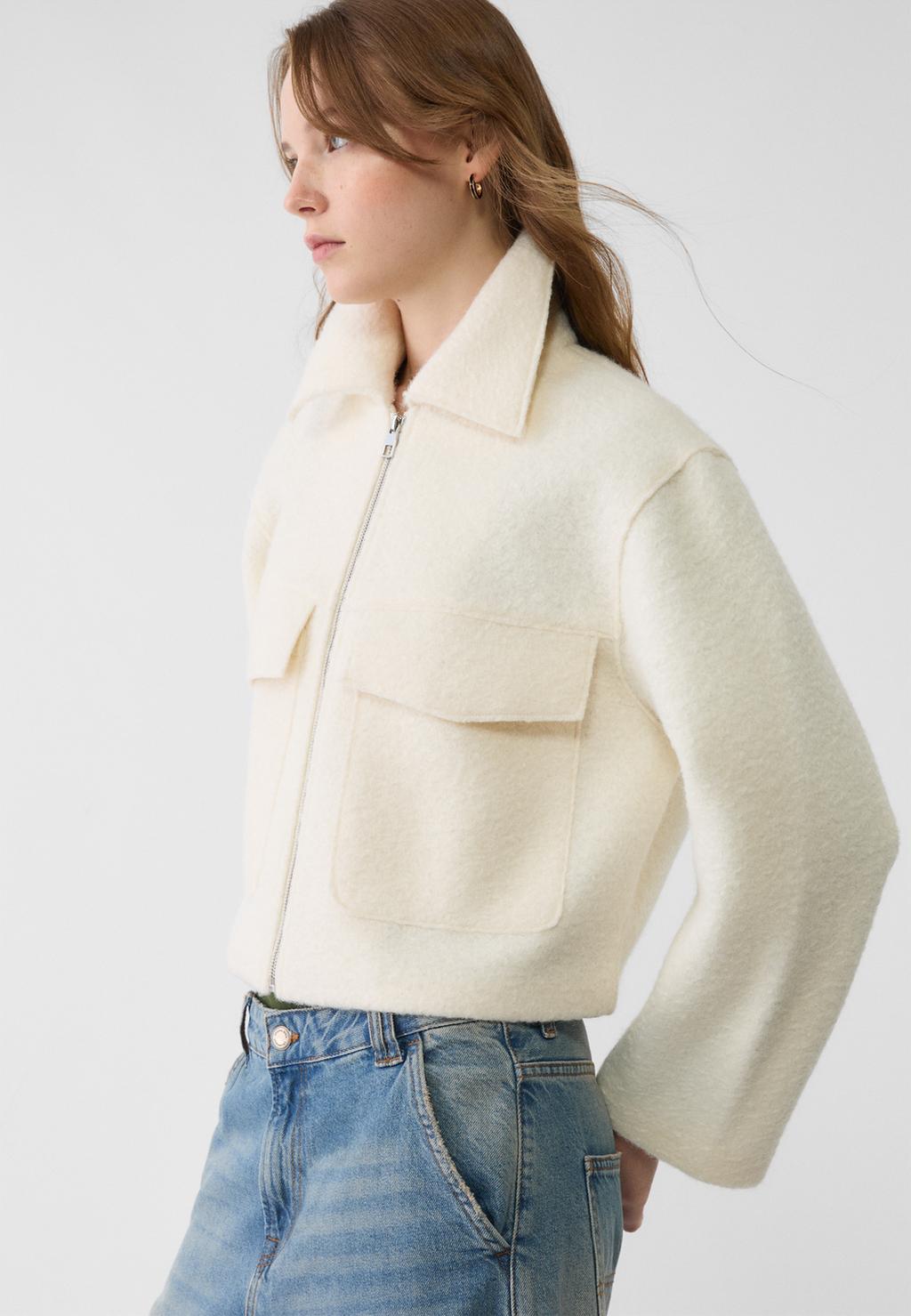 Short bouclé jacket with pockets