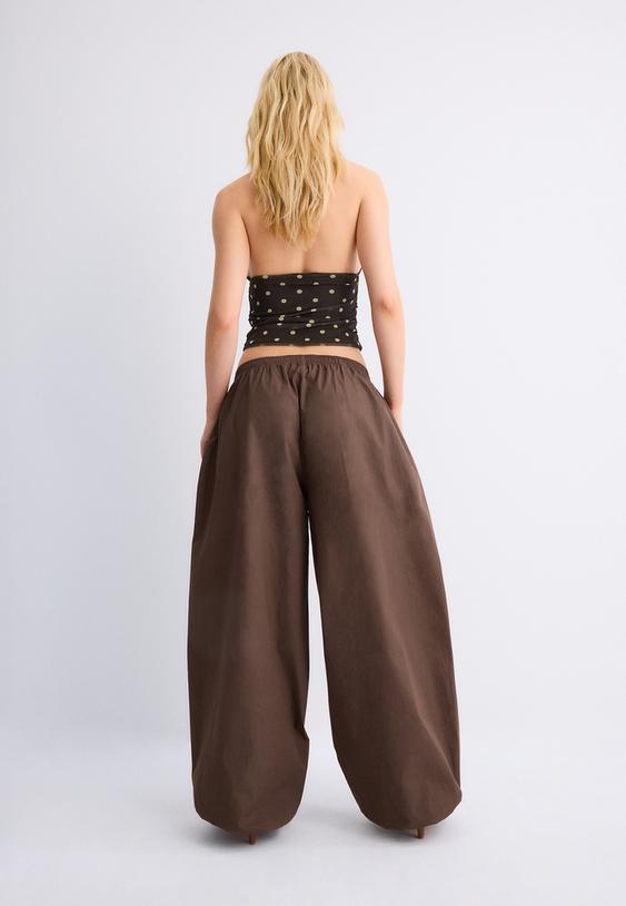 Hacimli poplin pantolon - Görsel 5