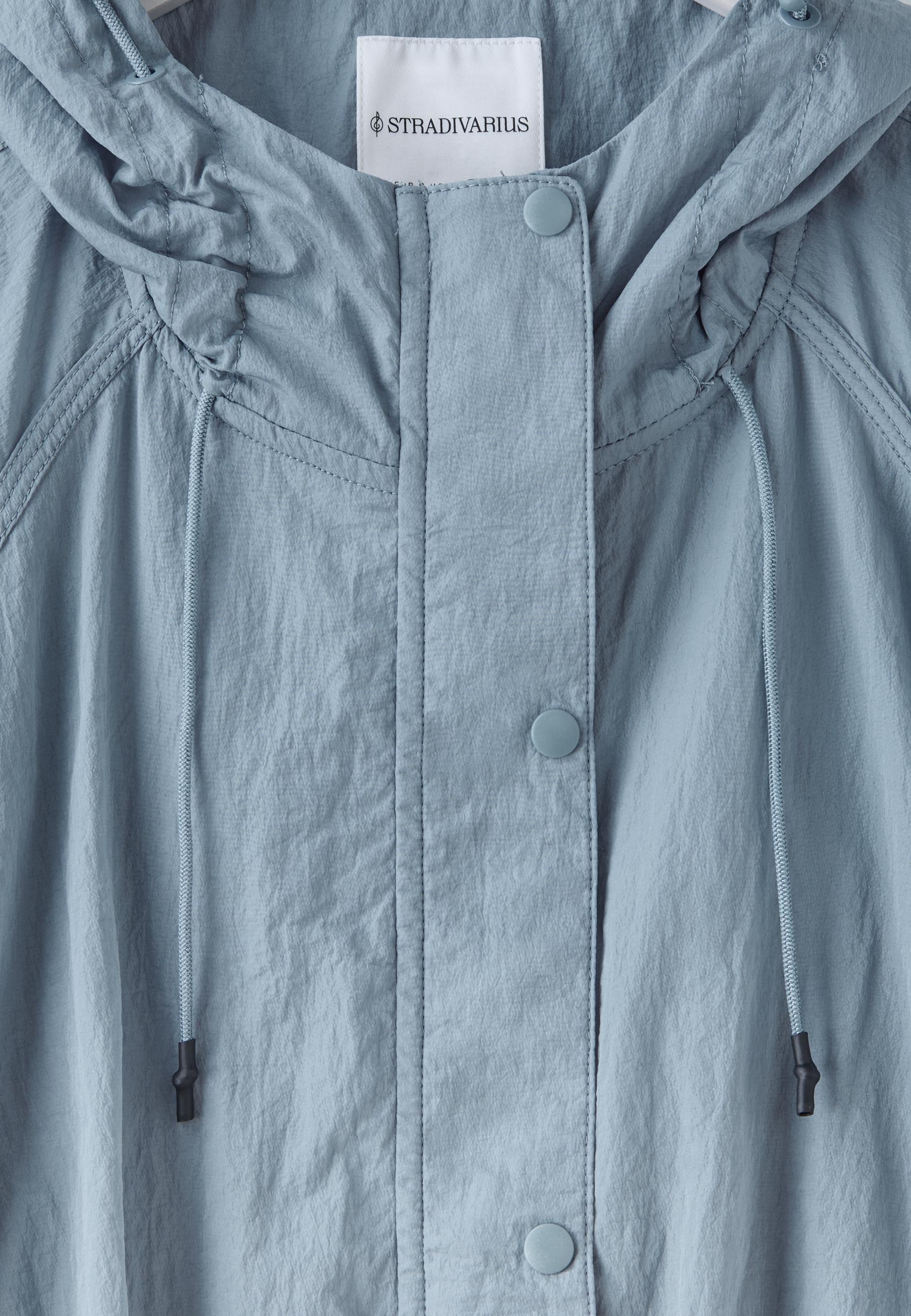 Gathered cropped jacket — Sky blue
