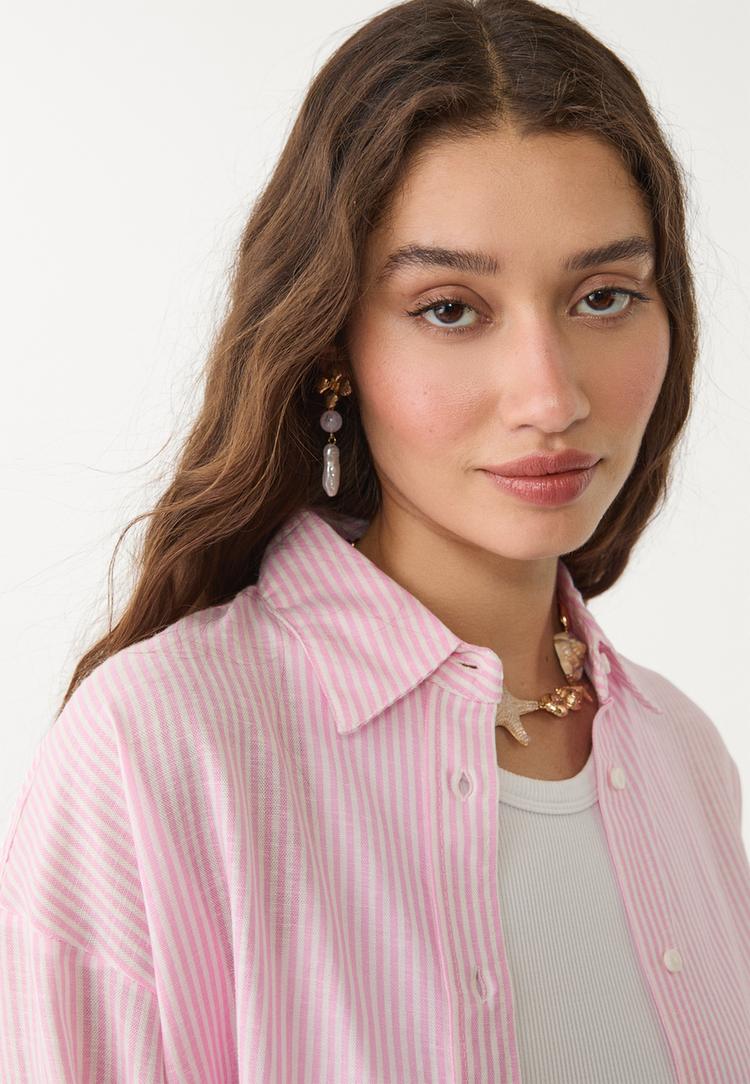 camisa fluida con lino