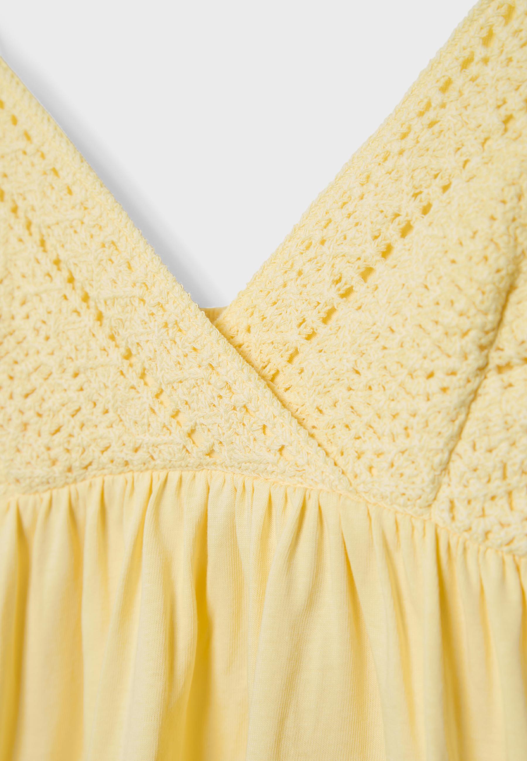 Crochet strappy top — Pastel yellow