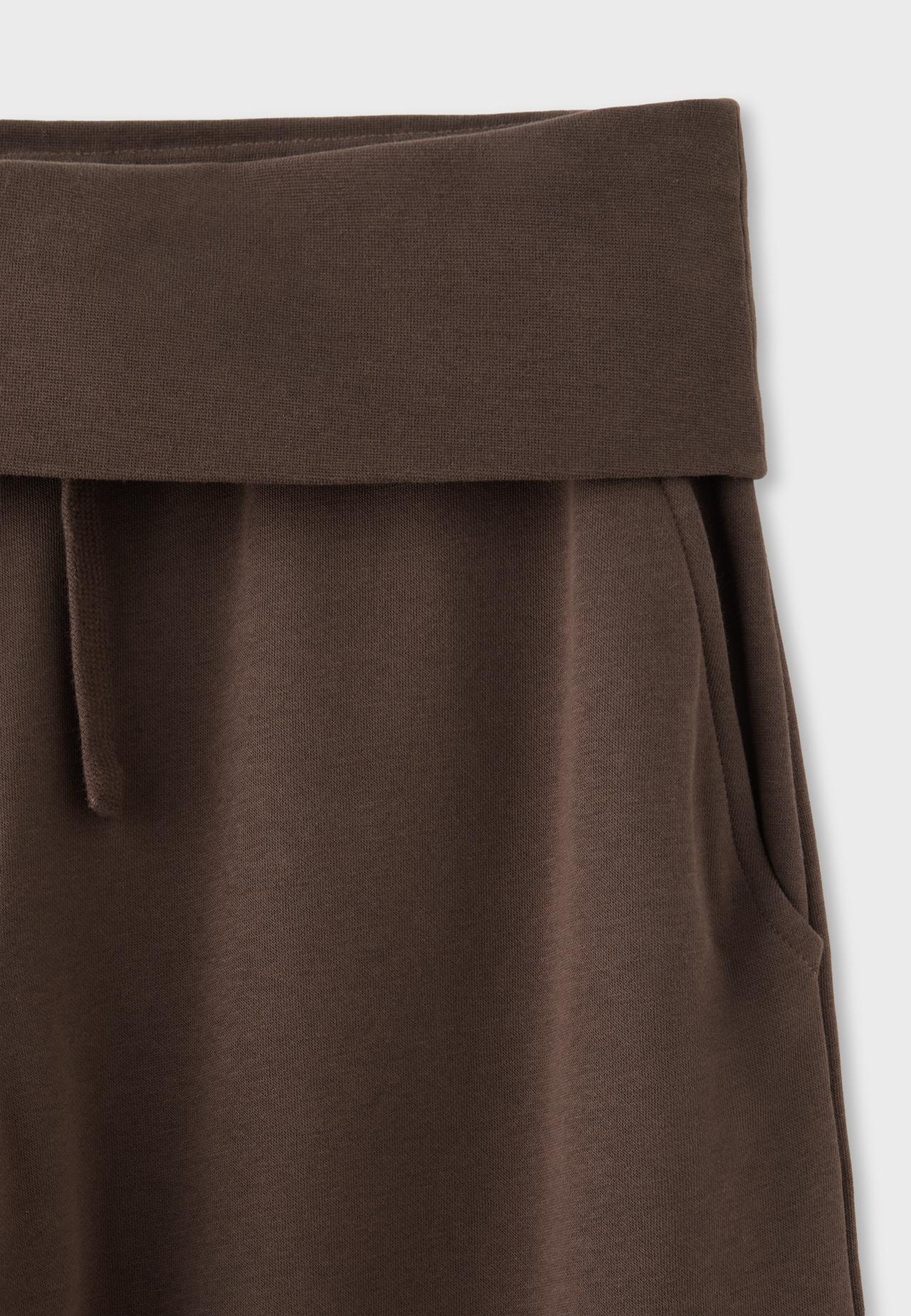 Straight-leg fold-over waistband joggers — Brown