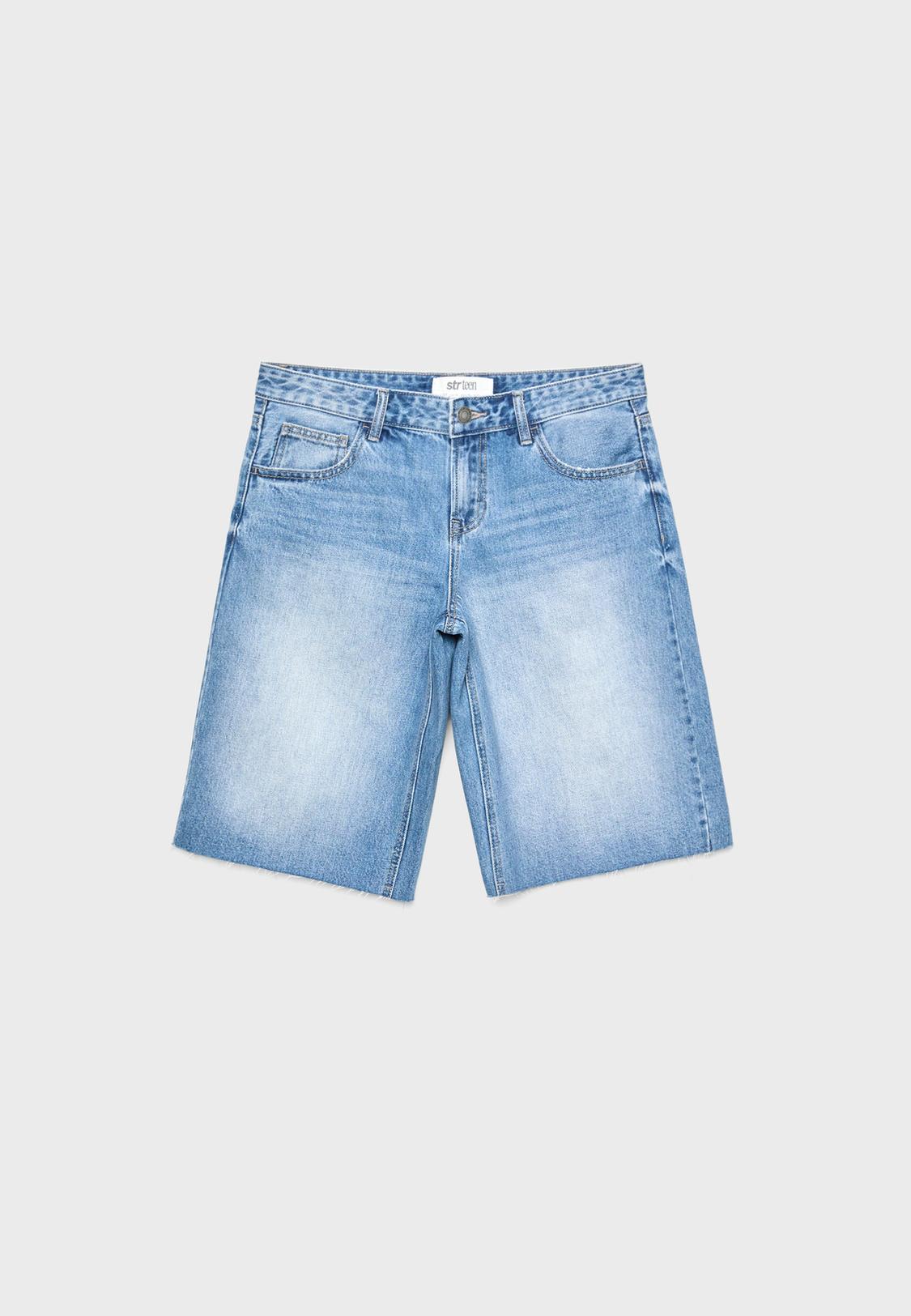Stradivarius Zalando Bermuda Femme D75 Short En Jean Déchiré Mode