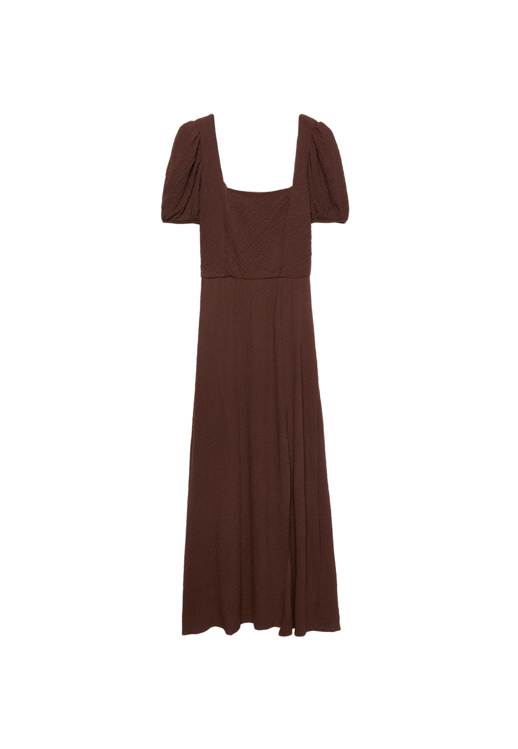 Loose-fitting maxi dress with criss-cross back — Brown