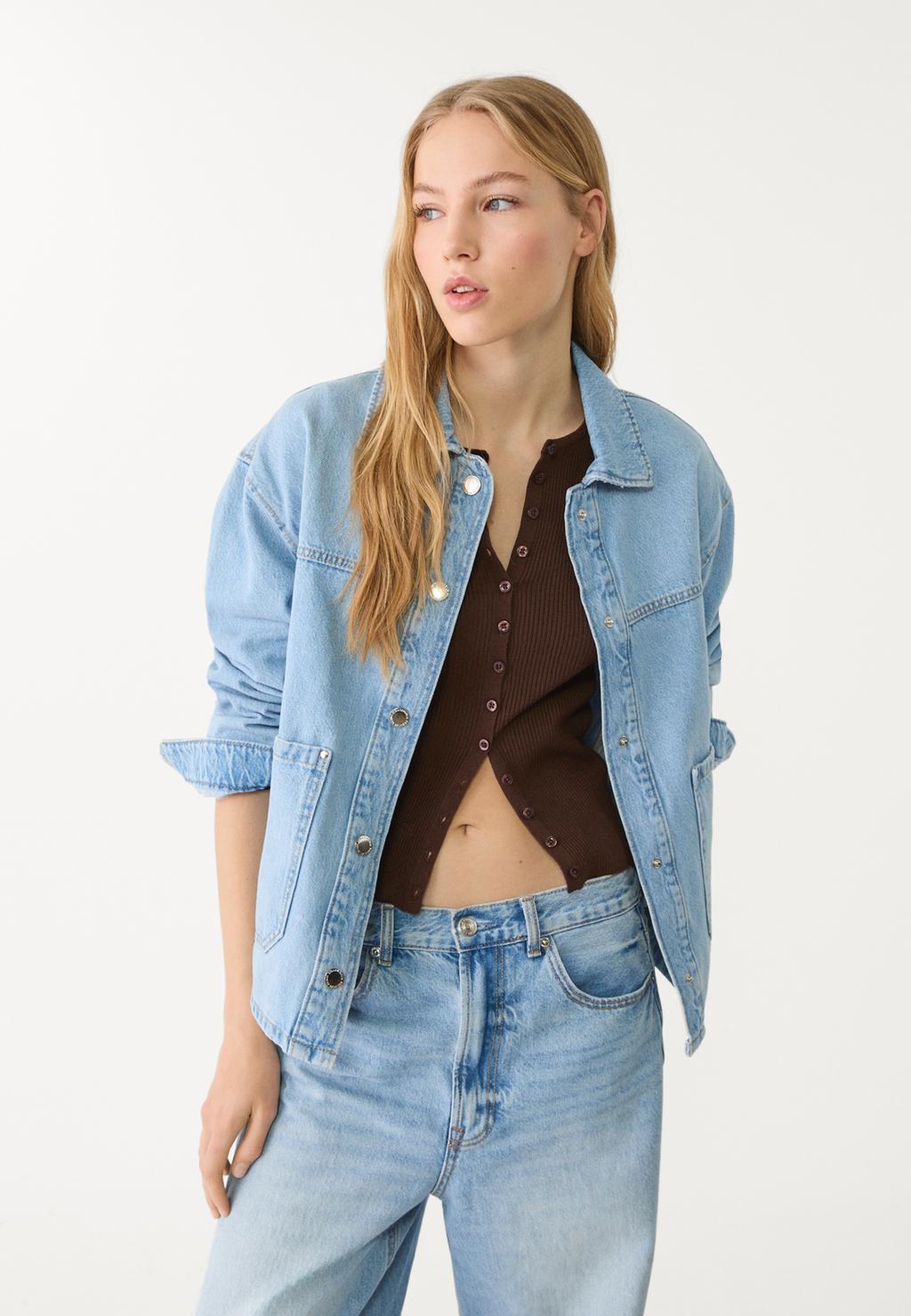 Blouson denim poches