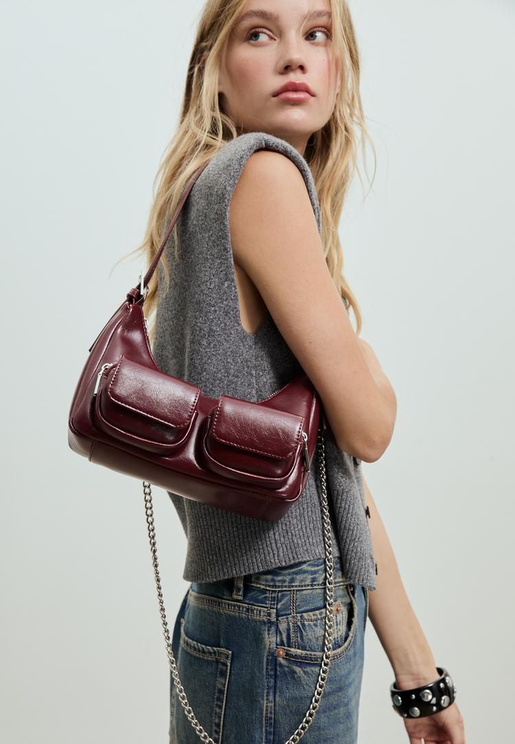 mini shoulder bag with pockets