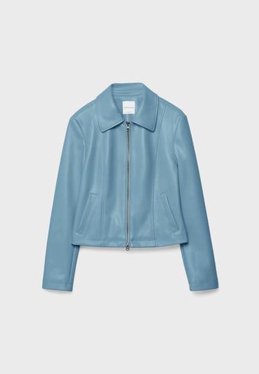 Vücuda oturan suni deri ceket - Görsel 4