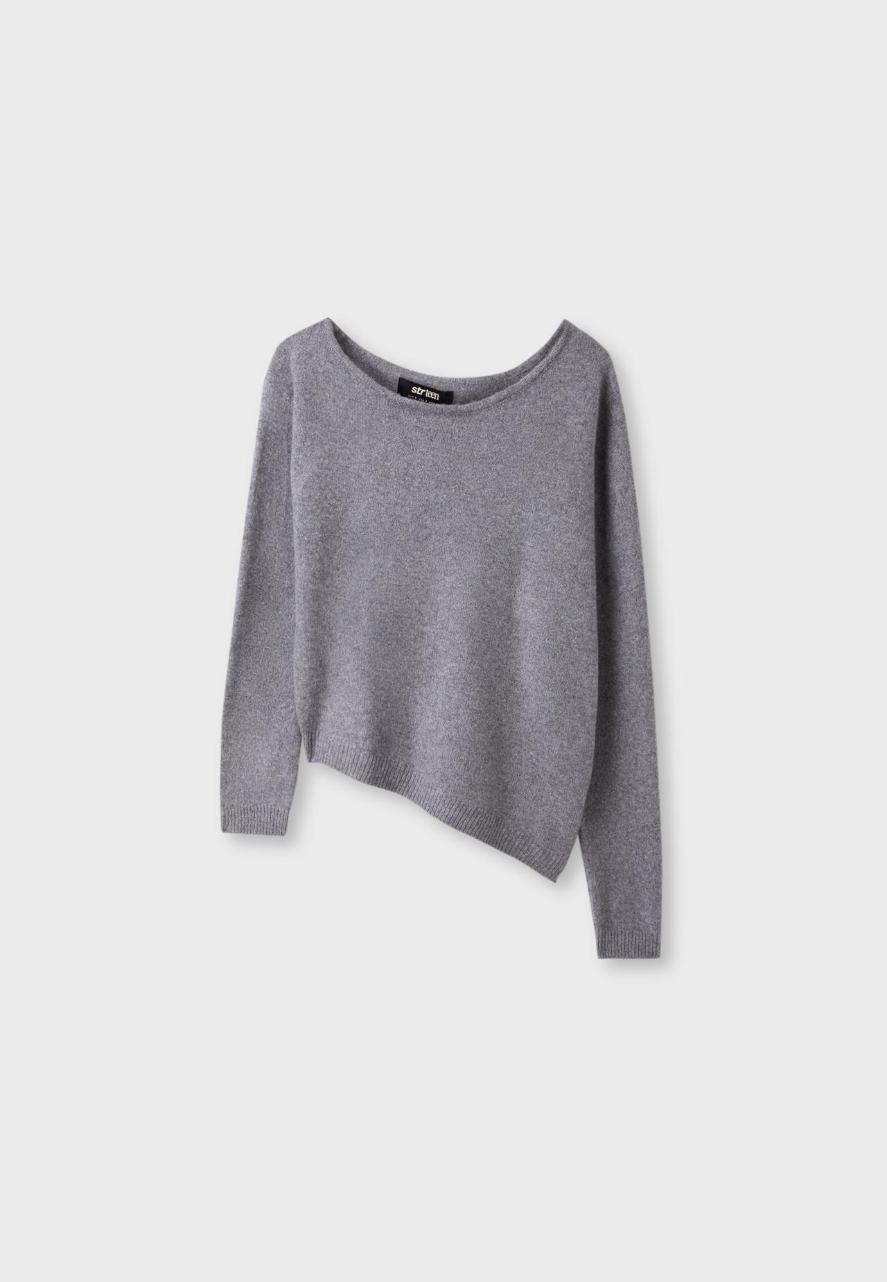 Asymmetric knit jumper — Grey