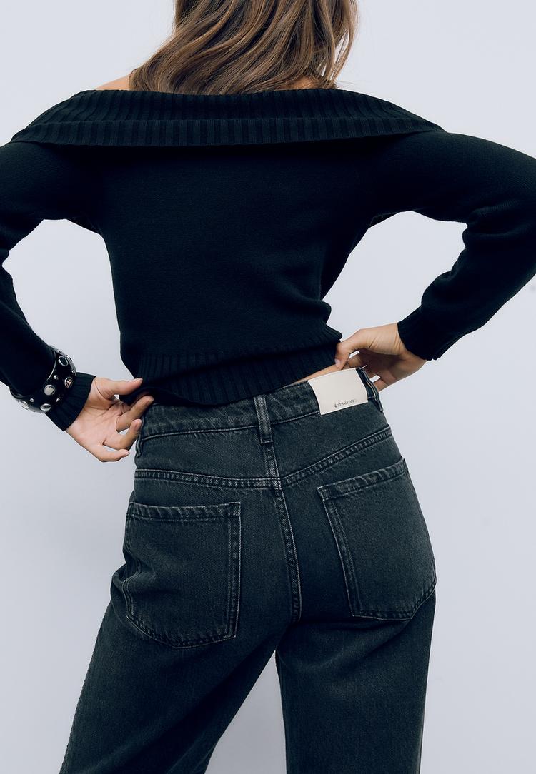 parıltılı straight fit jean