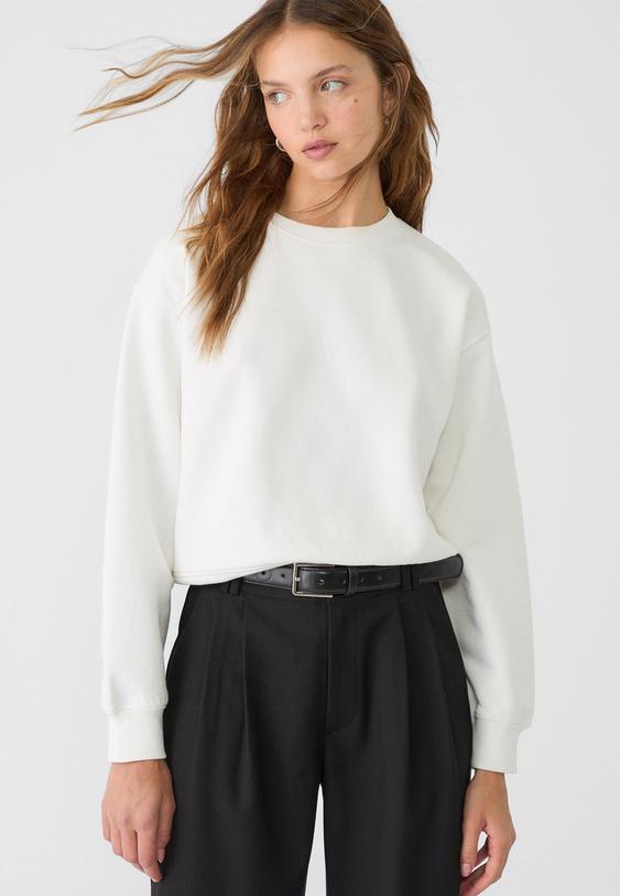 Bisiklet yaka basic sweatshirt