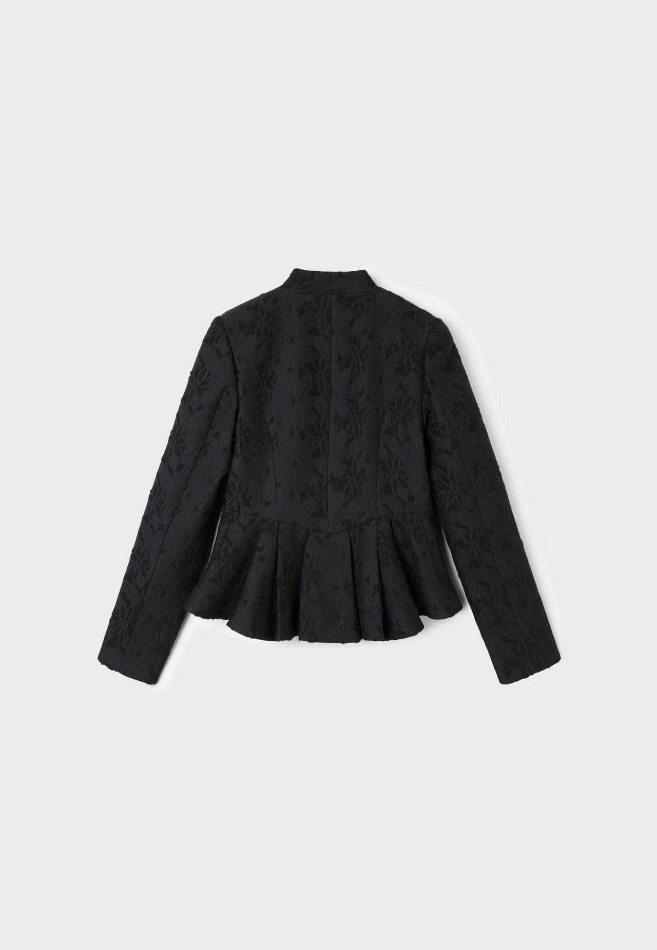 Asymmetric jacquard blazer — Black