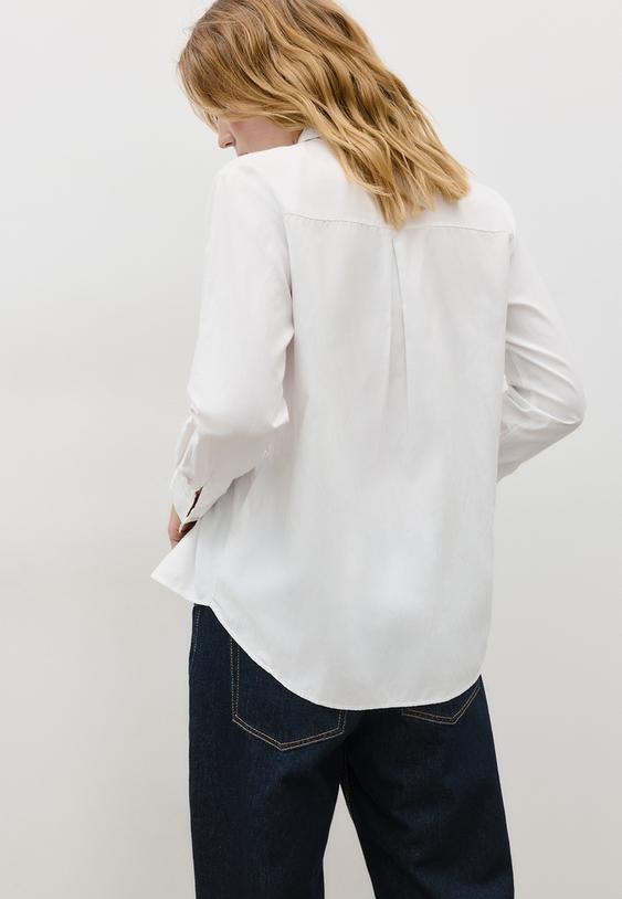 camicia basic in popeline con taschino