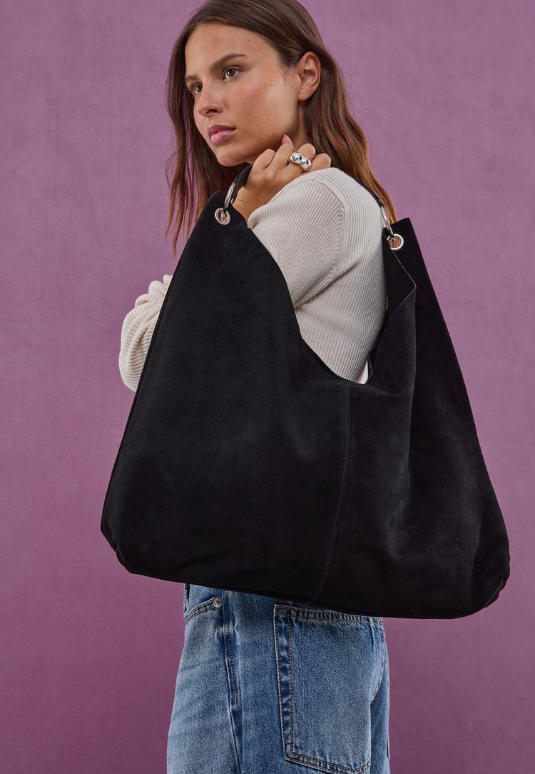 bolso hombro anillas piel