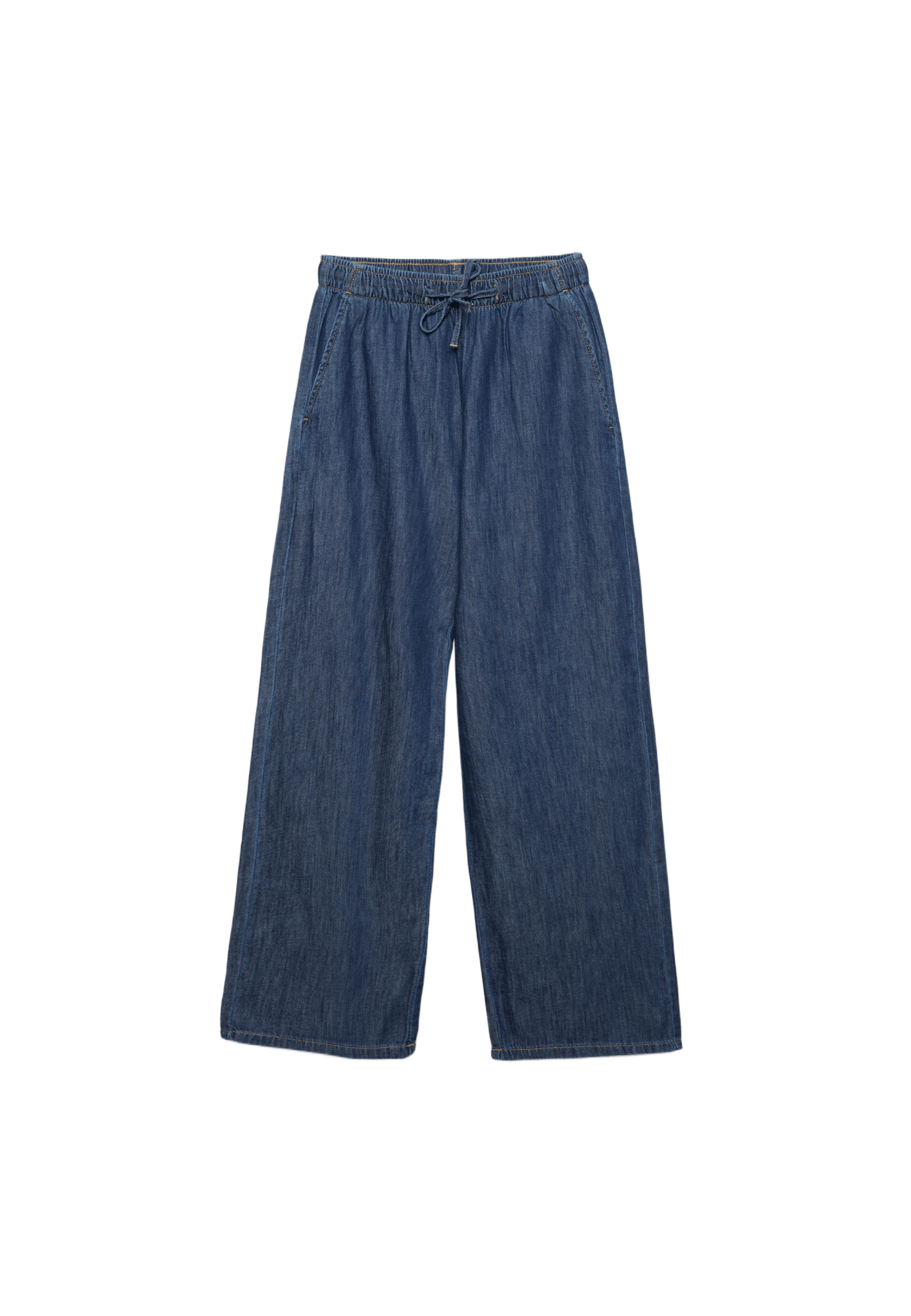 Flowy denim drawstring trousers — RINSE BLUE DENIM