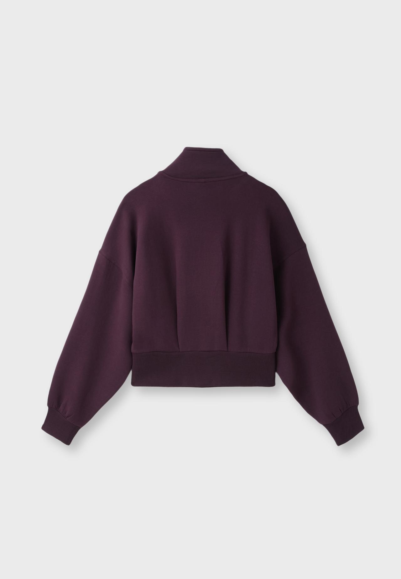 B10 Zip-up sweatshirt with lapel collar — Dark purple