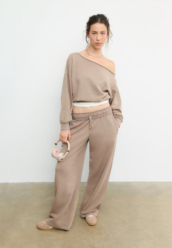 sudadera corta efecto lavado