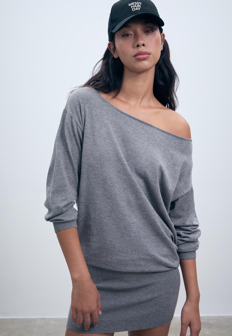 robe courte en maille col bateau