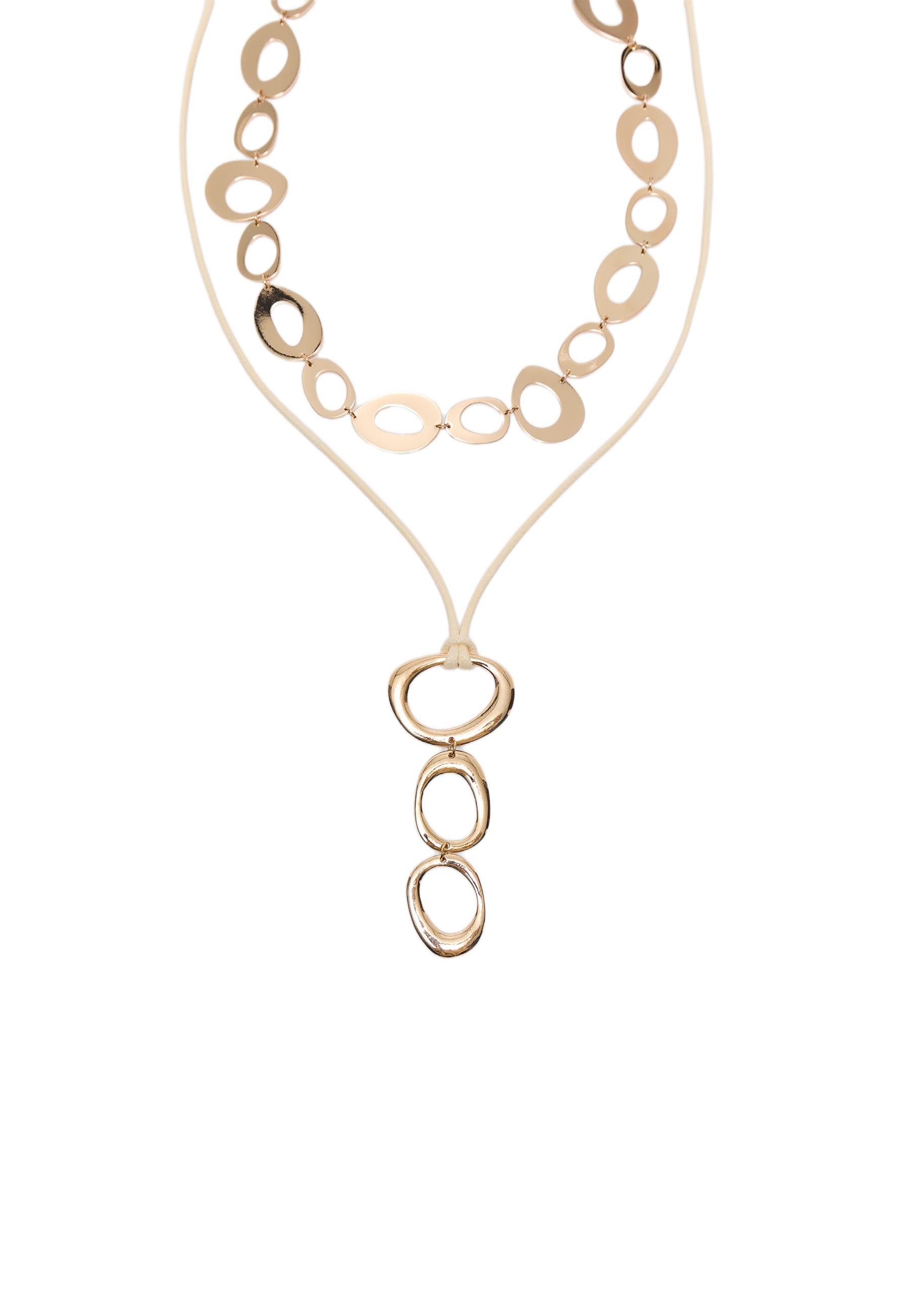Set of 2 circular necklaces — Gold