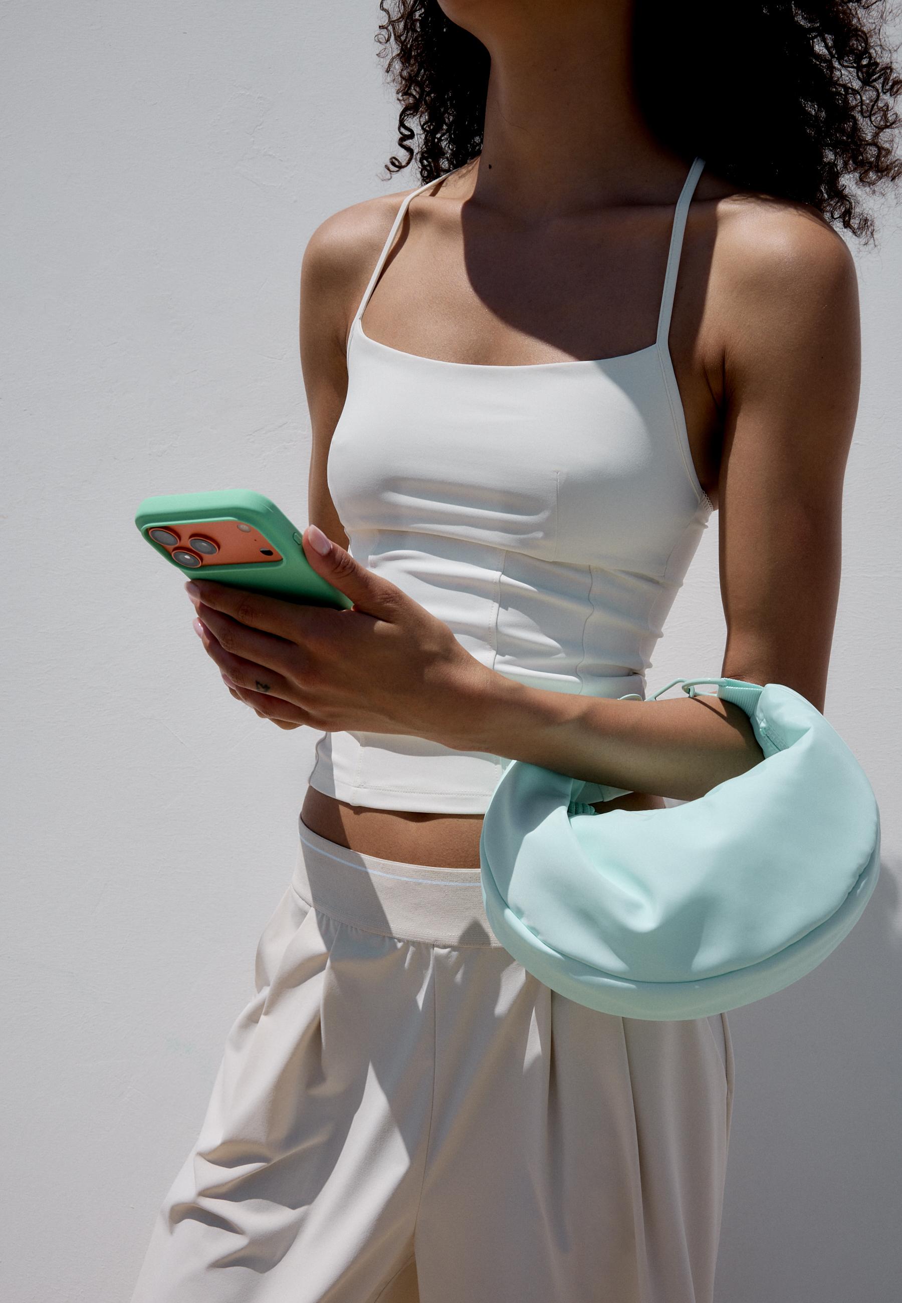 Fabric moon crossbody bag — Pastel green