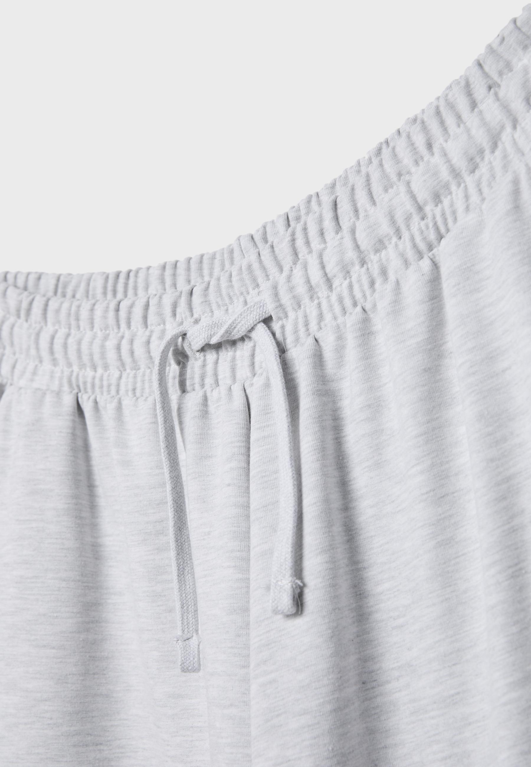 Balloon volume jogger trousers — Grey melange