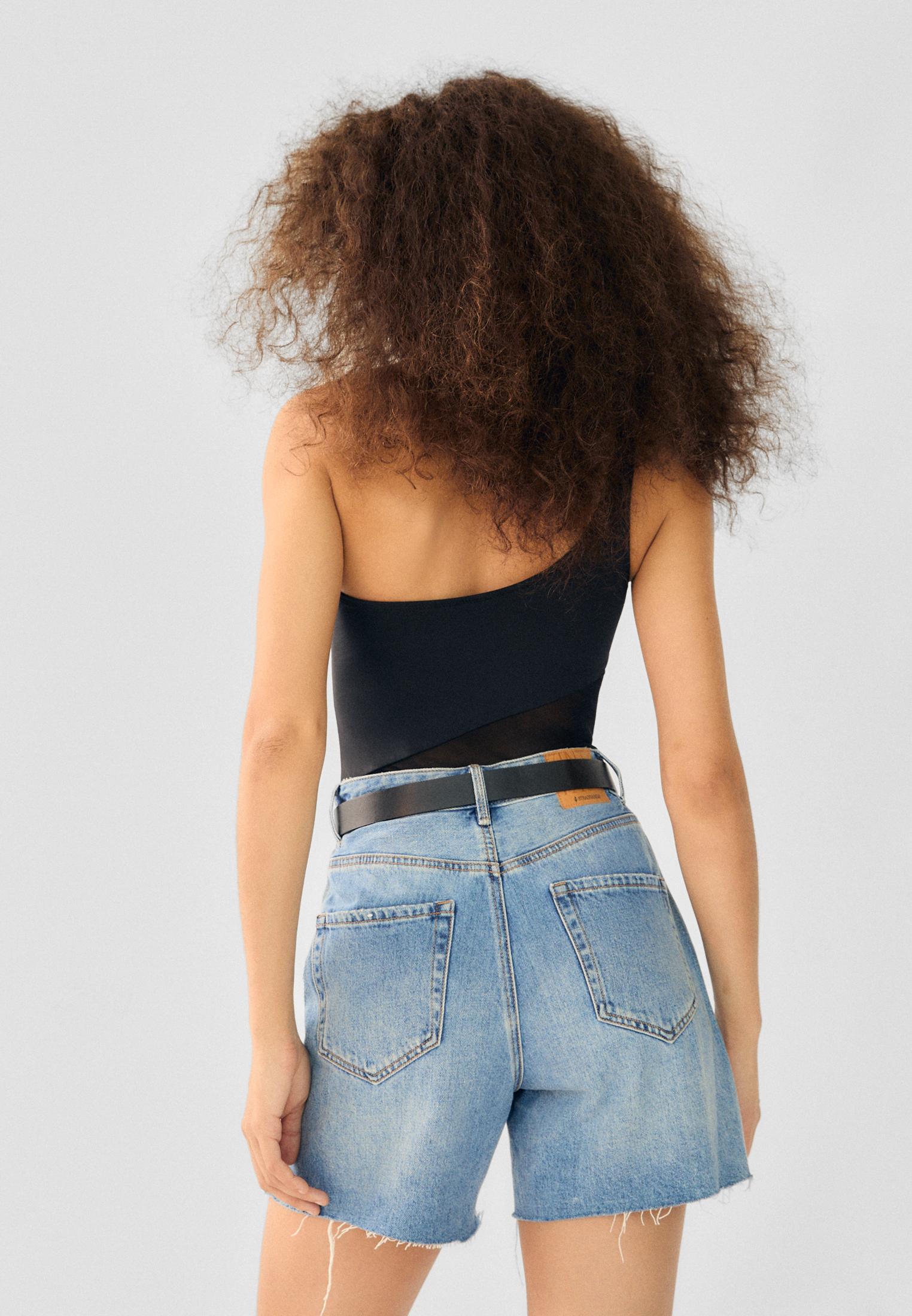 D93 Longline shorts — MEDIUM DENIM WASH