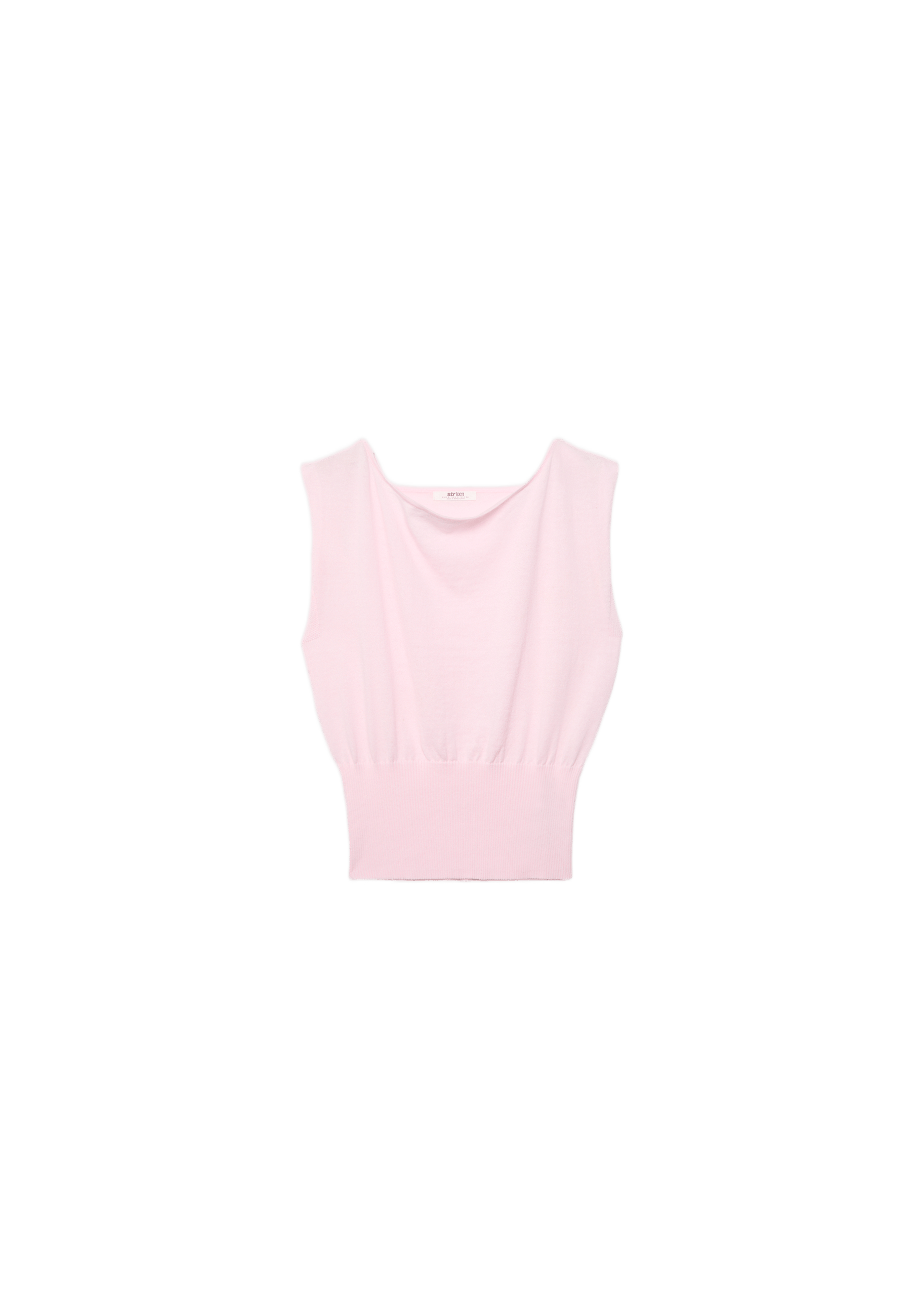 Knit top with sash — Pastel pink