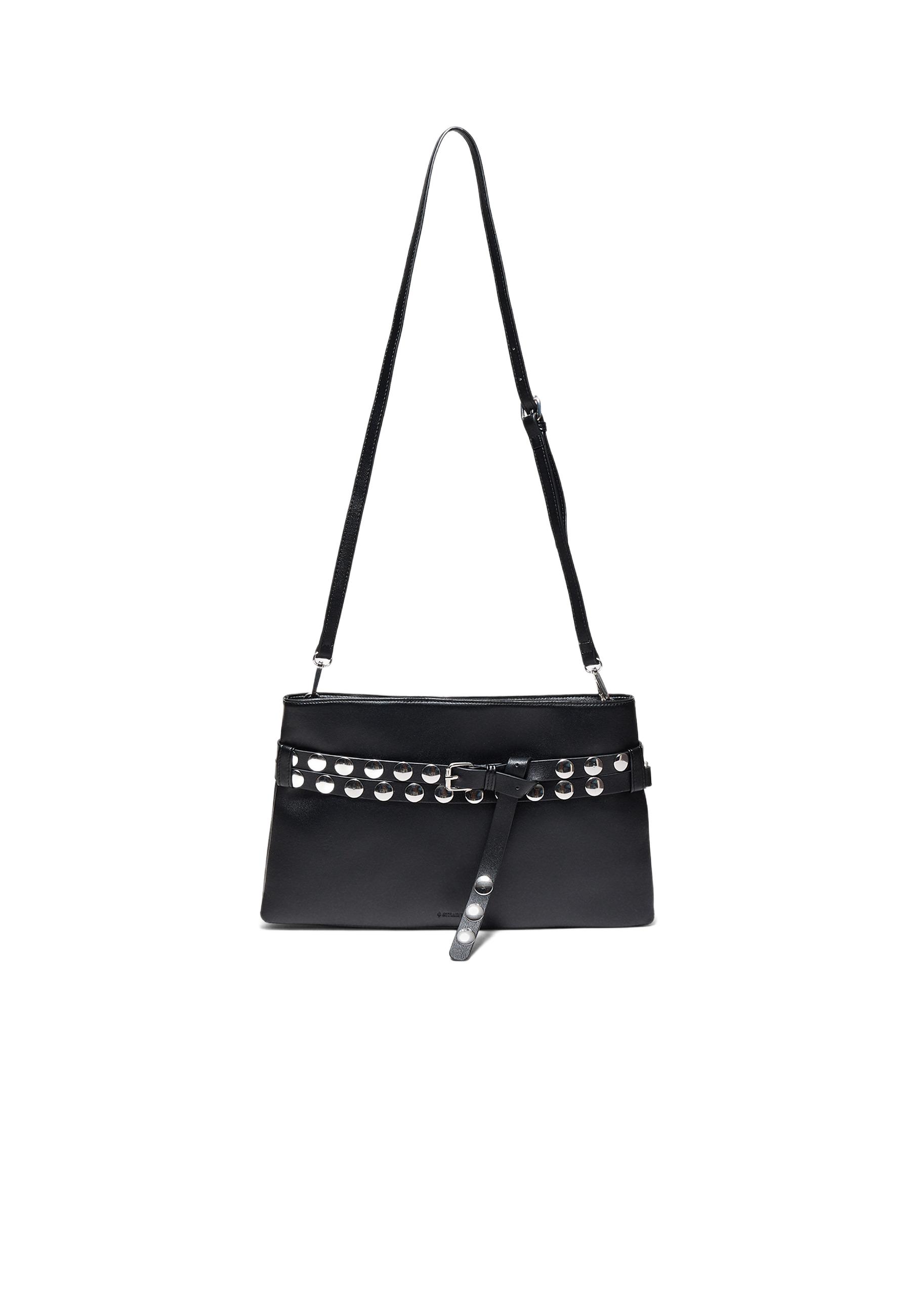 Studded belt cross-body bag — Black