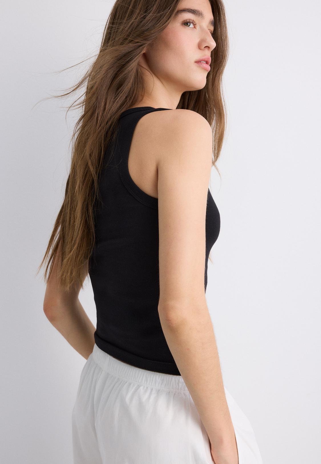 Canottiera Estiva Da Donna PrinStory - Scollo Rotondo, Senza Maniche, In Misto Viscosa (65% Rayon, 30% Poliestere, 5% Elastan)