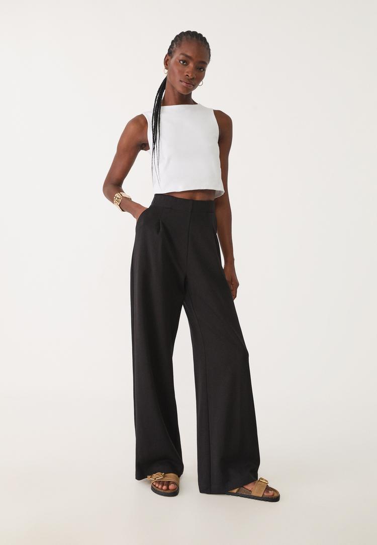 pantalon pinzas punto interlock