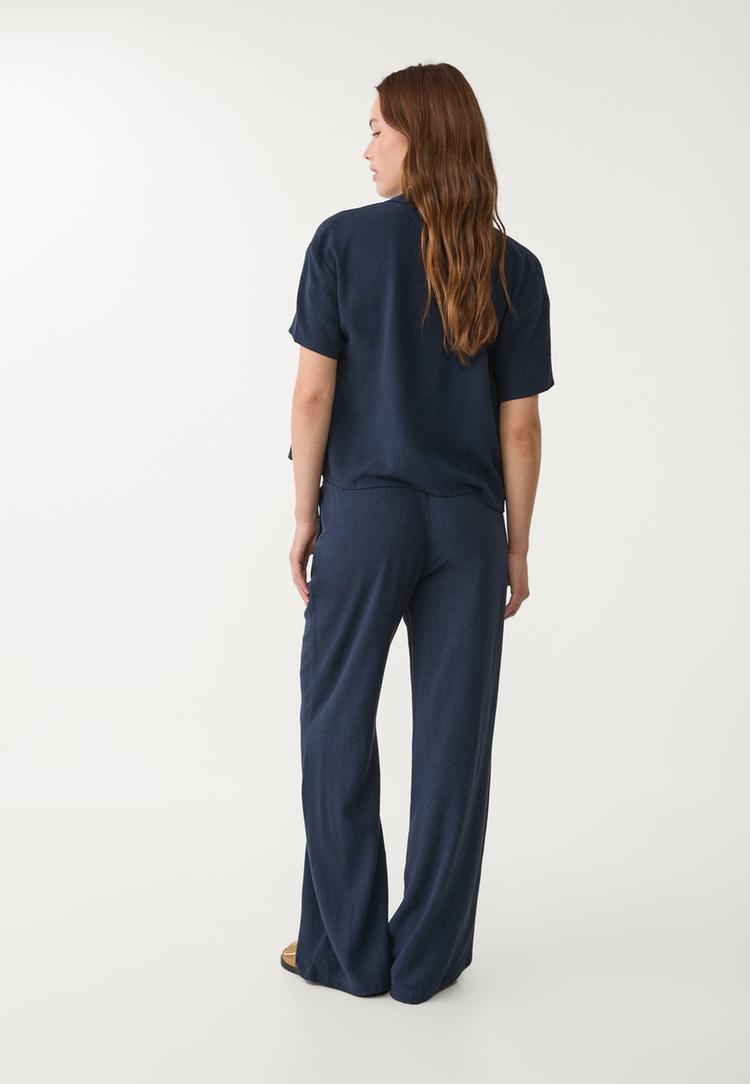 pantalon fluido con lino