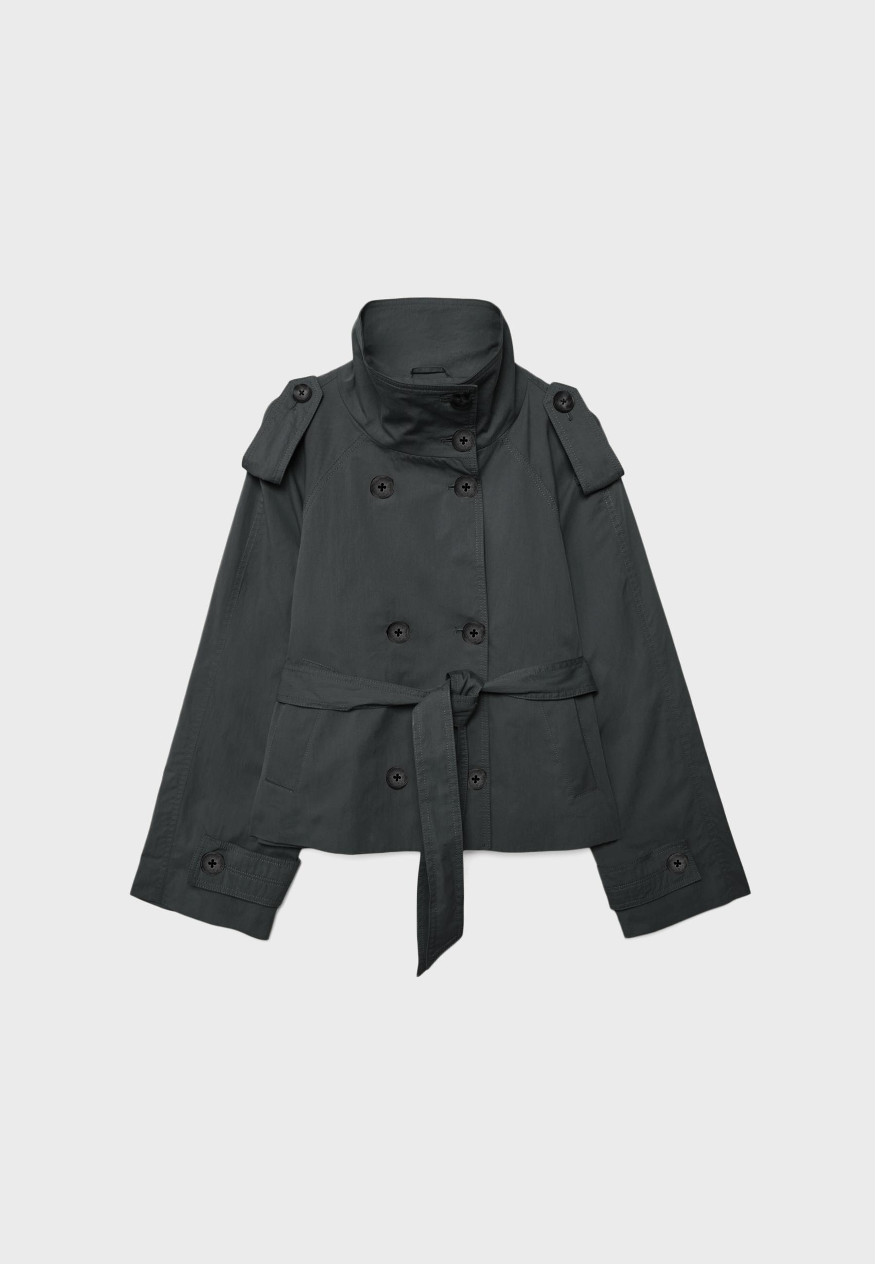 High-neck trench coat with belt - Women's fashion | Stradivarius