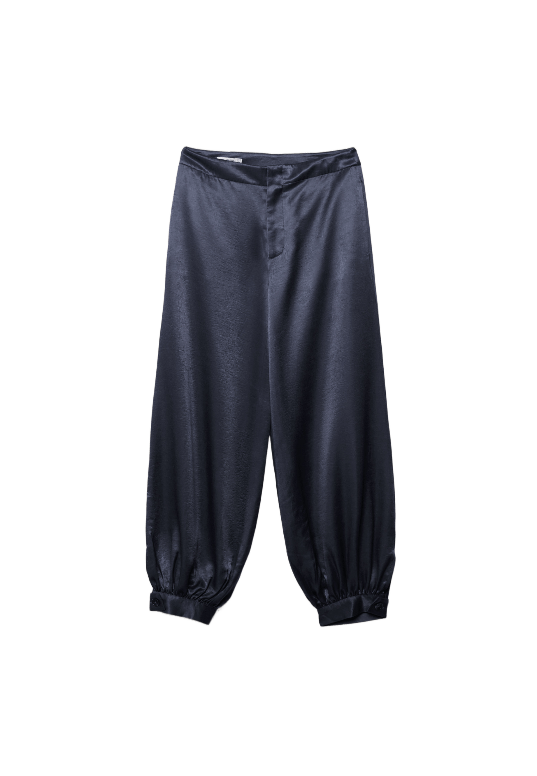 Smart satin balloon trousers — Dark blue
