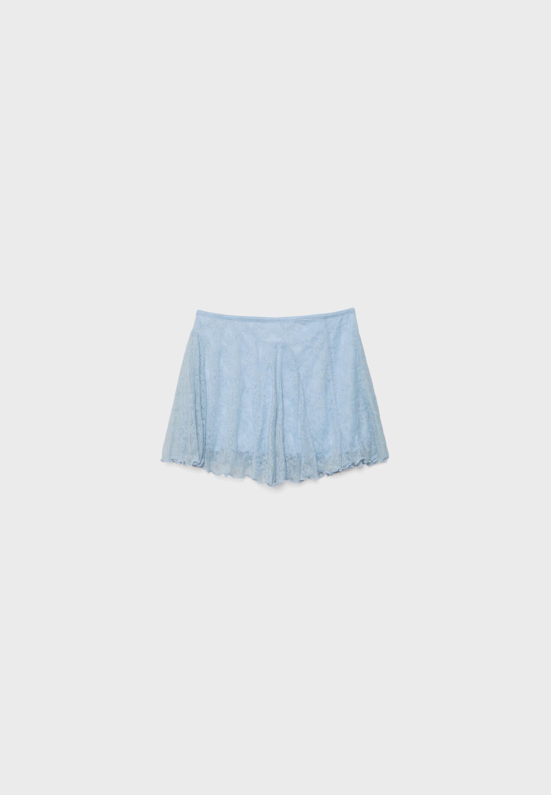 Lace mini skirt — Sky blue