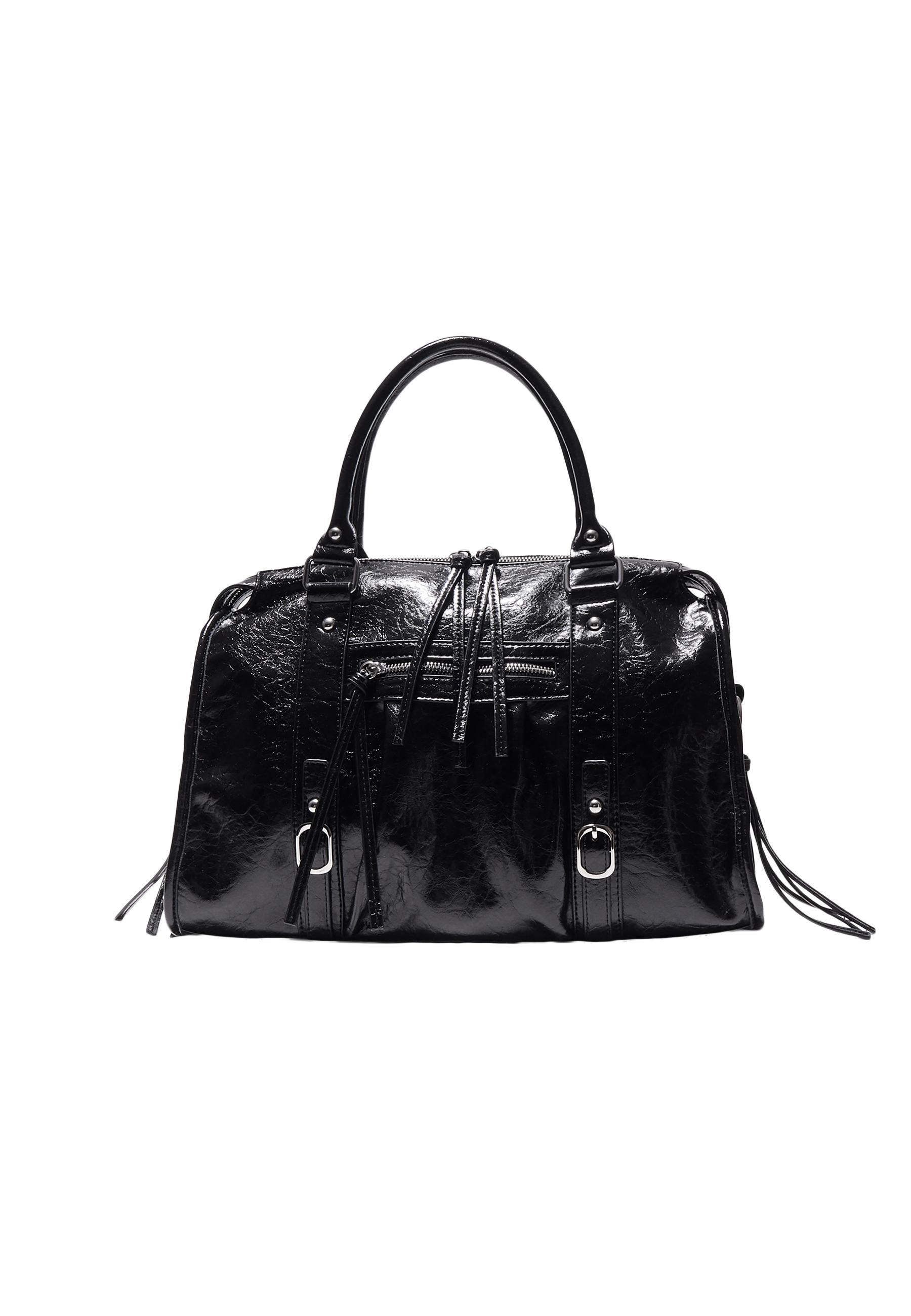 Maxi crossbody bowling bag — Black