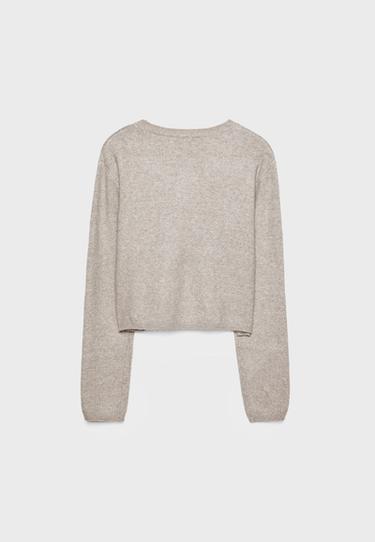 Soft-touch button-up knit cardigan — Stone 8