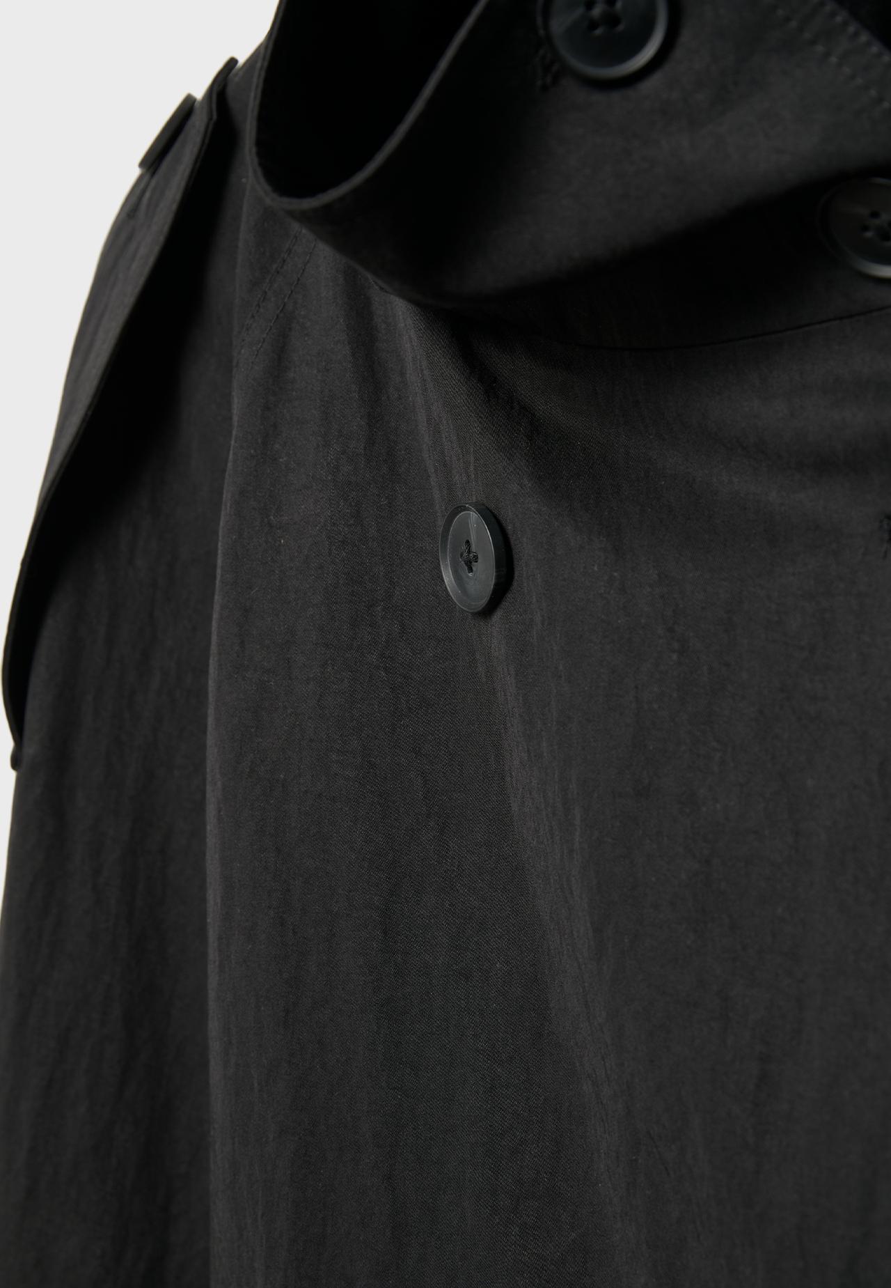 High neck trench coat — Black