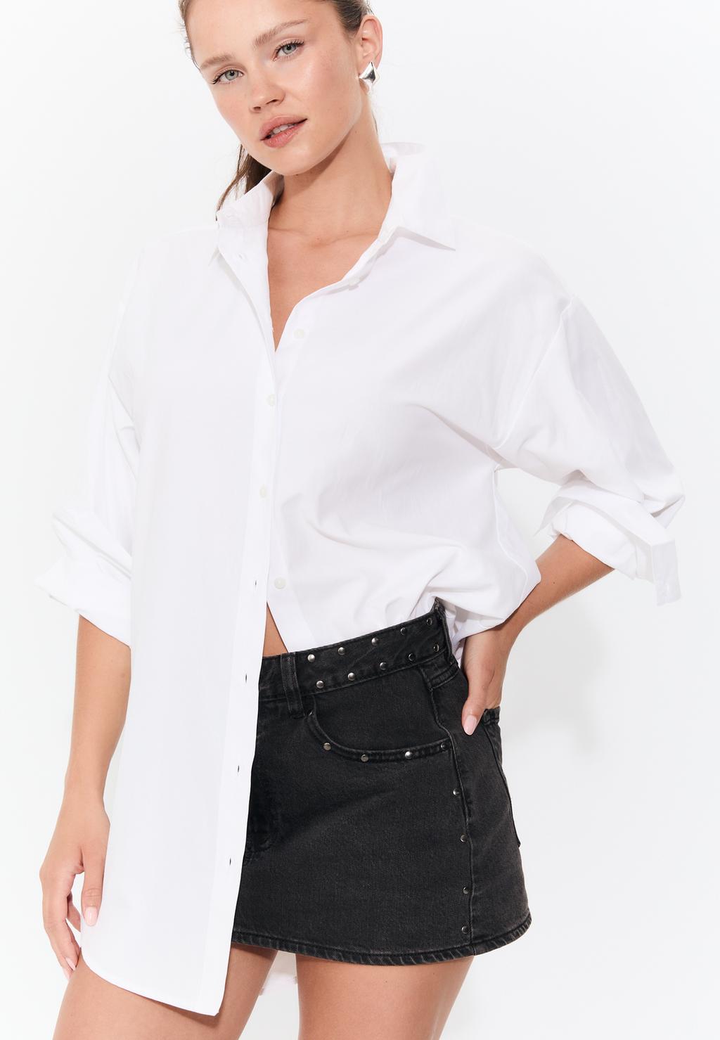 Long poplin shirt
